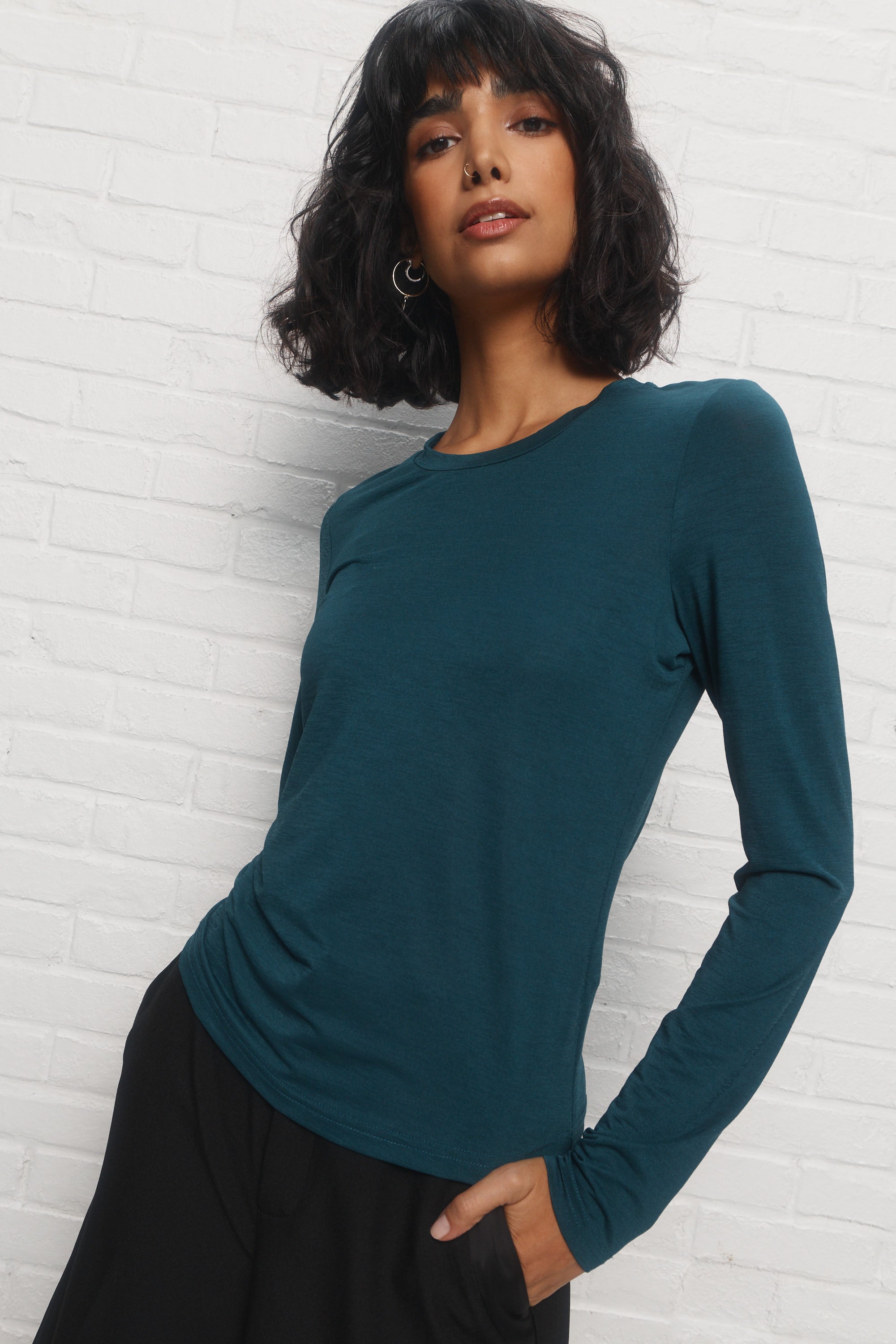 Chemise Spectacle équitation RJ Classics Fille Manches Longues - Vert Sarcelle - Taille XL