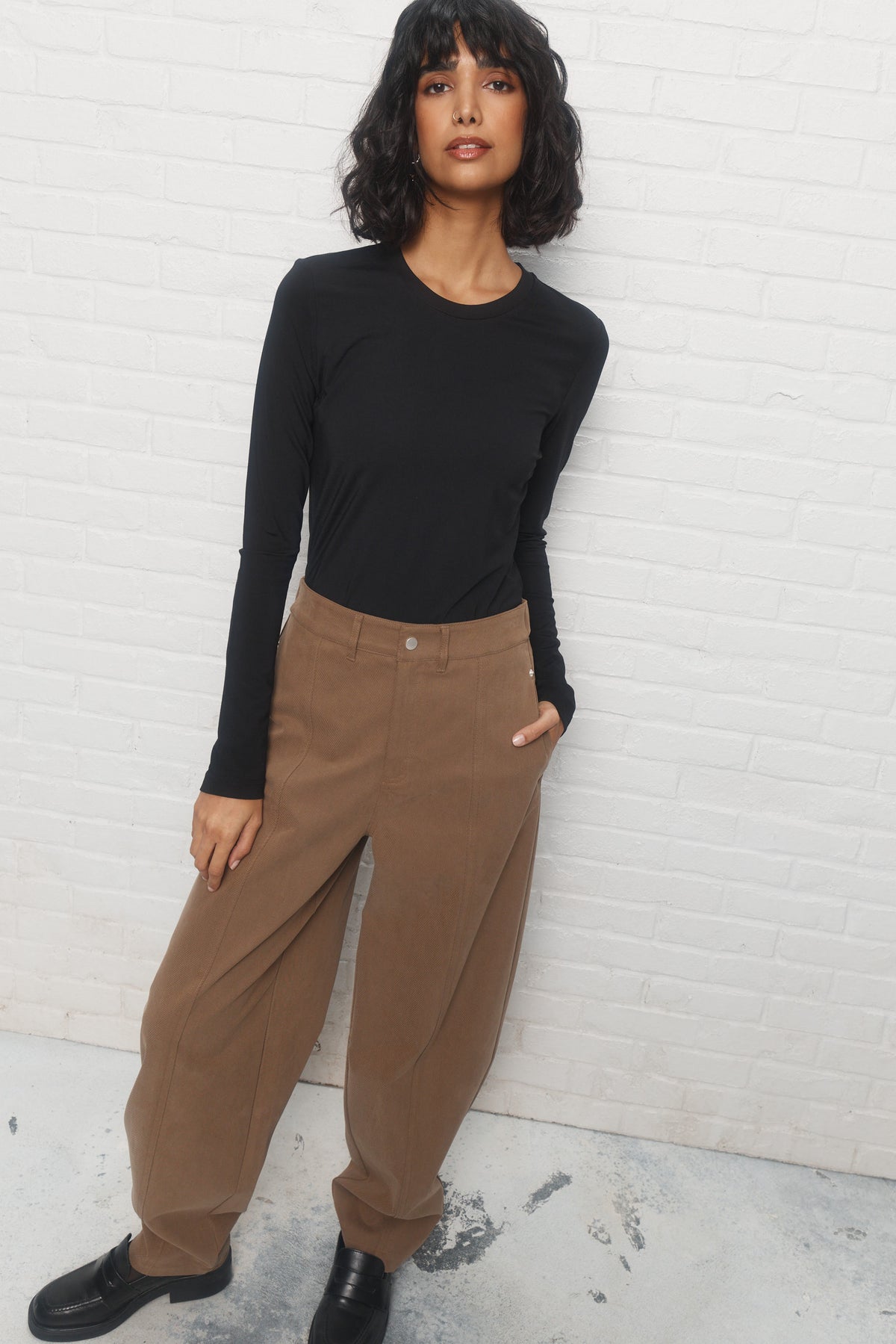 Pantalon Toff Togs Doublé Cordon Marron-rose - Taille 104 - Occasion Très Bon état