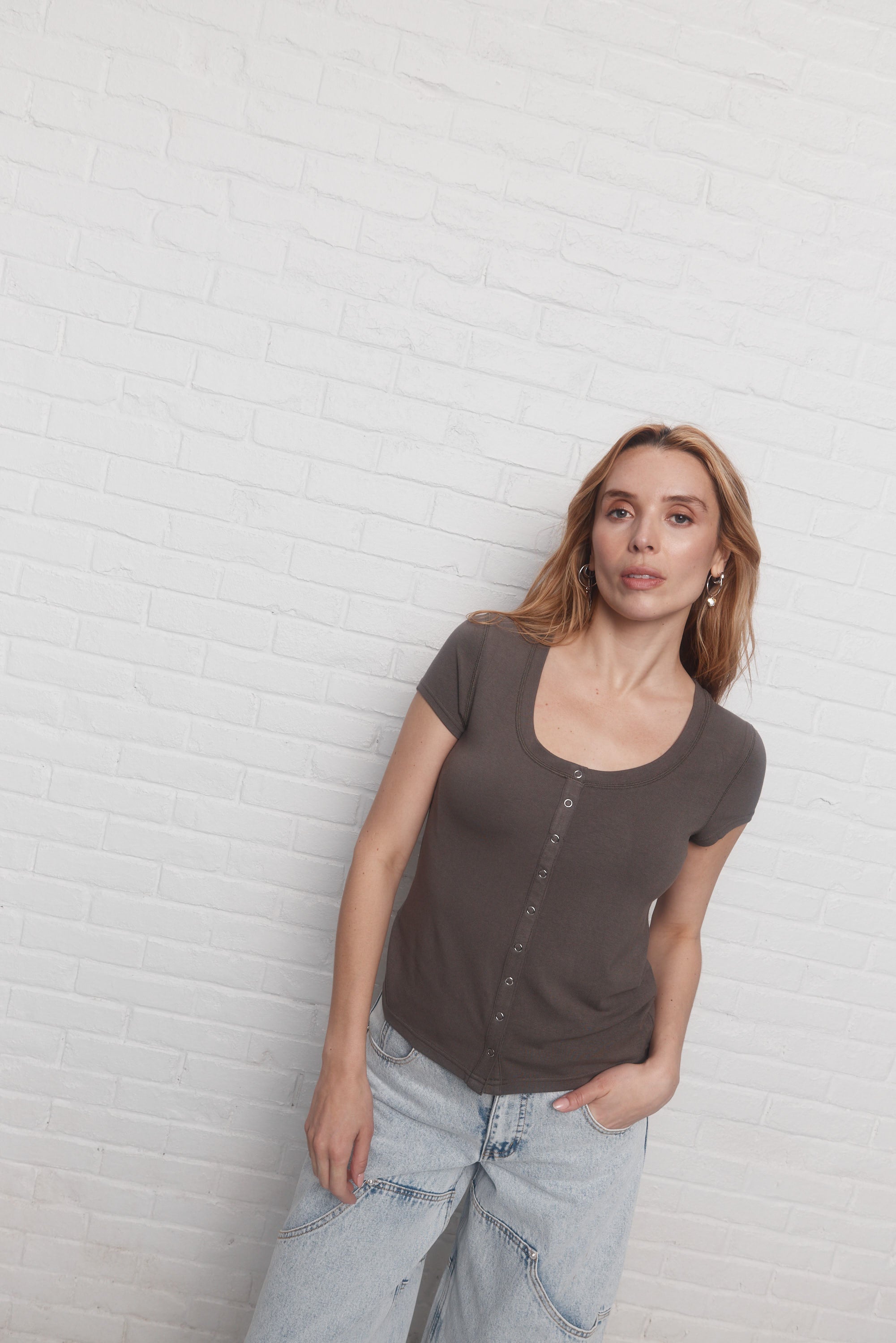 Gocha | Chandail vert à boutons