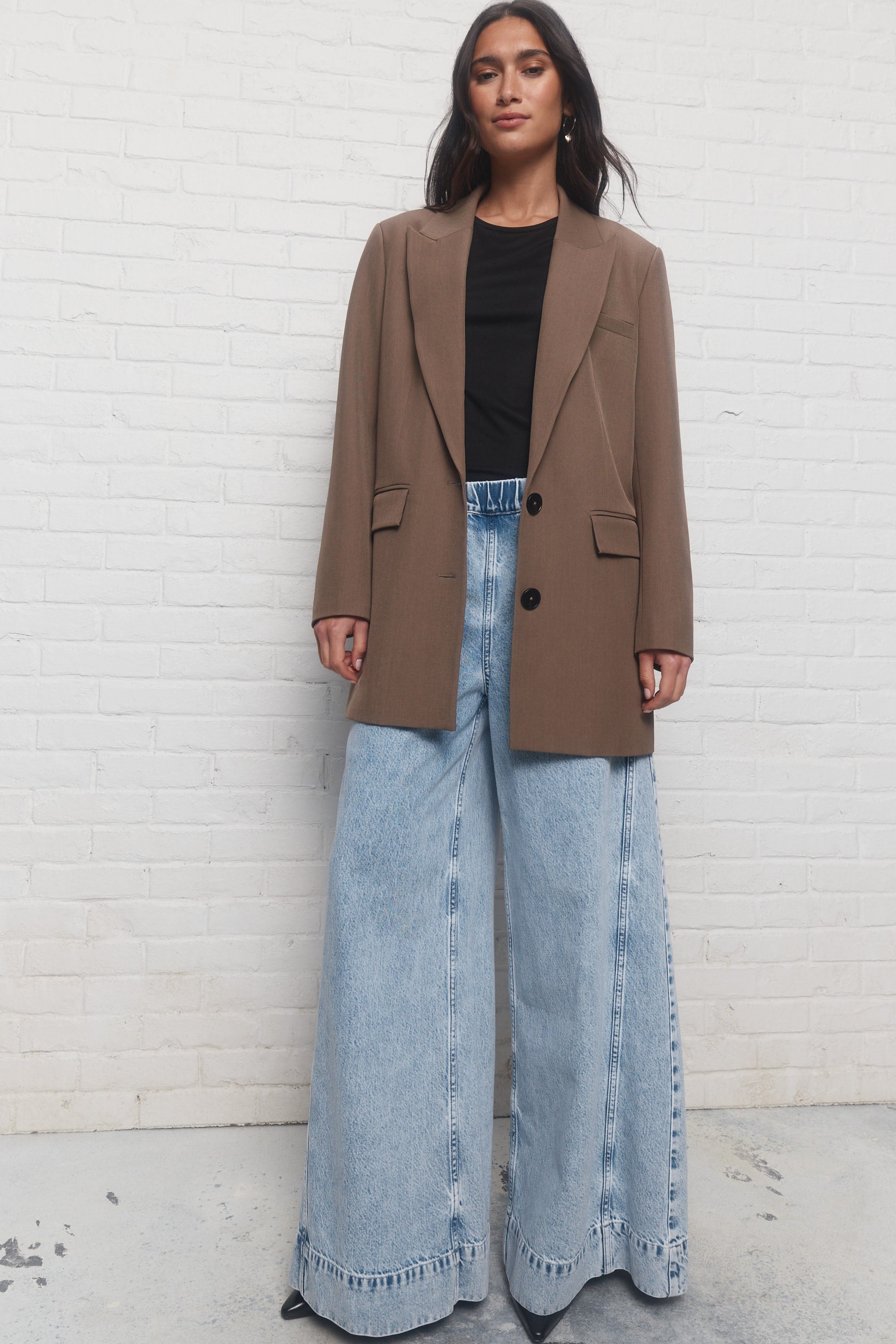 John | Veston carré ample taupe