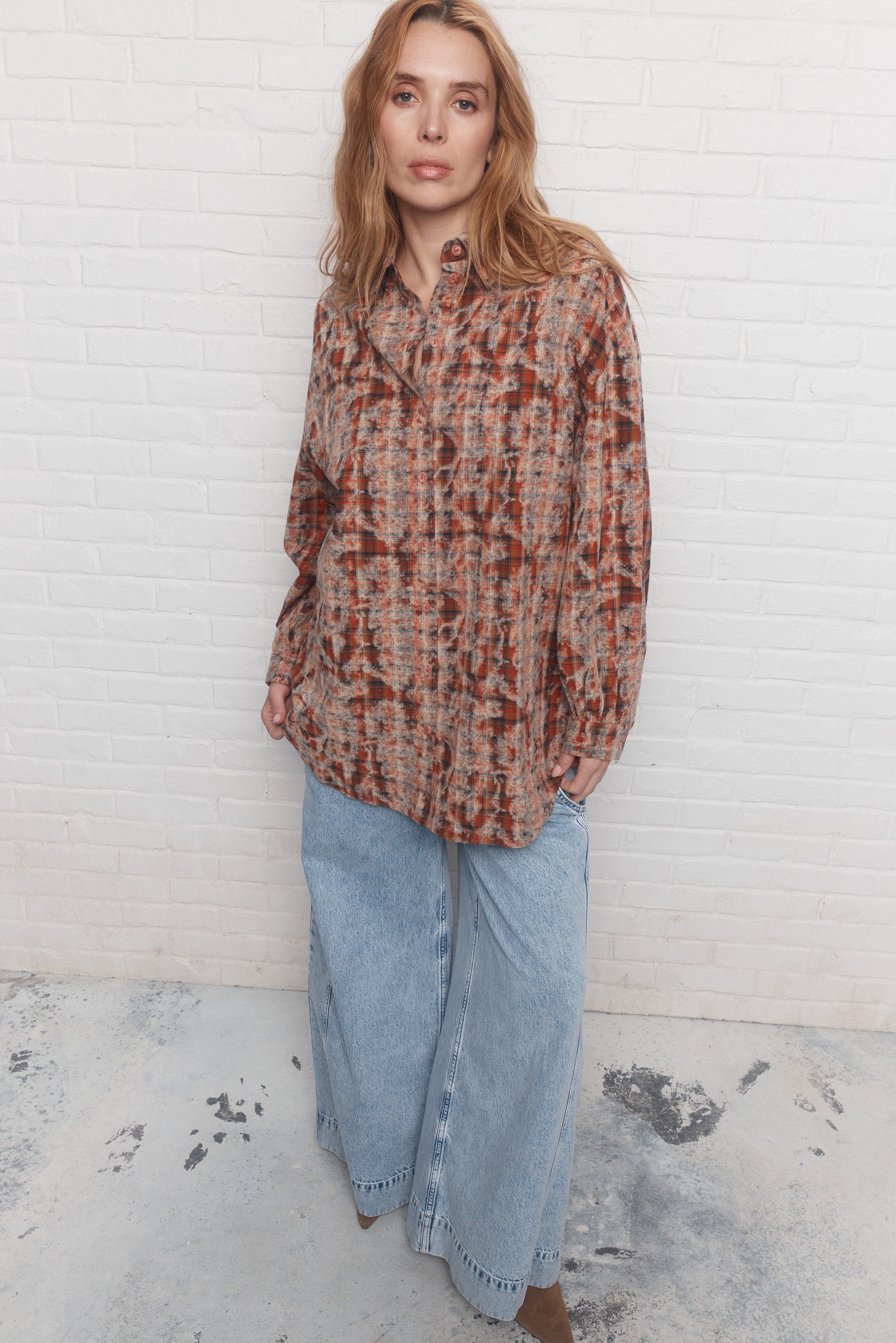 Oasis | Chemise orange à carreaux