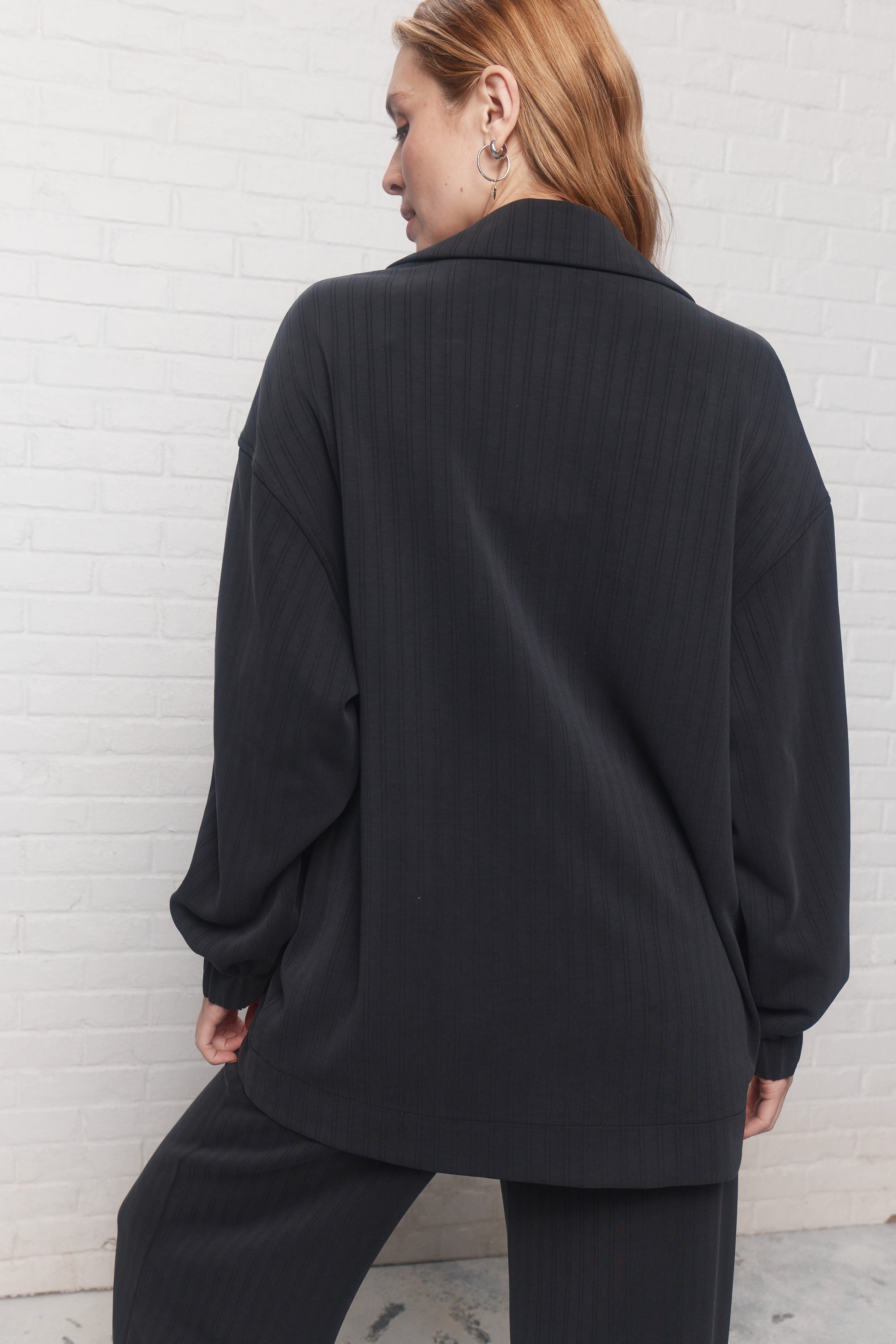 Saige | Oversized faded black blazer