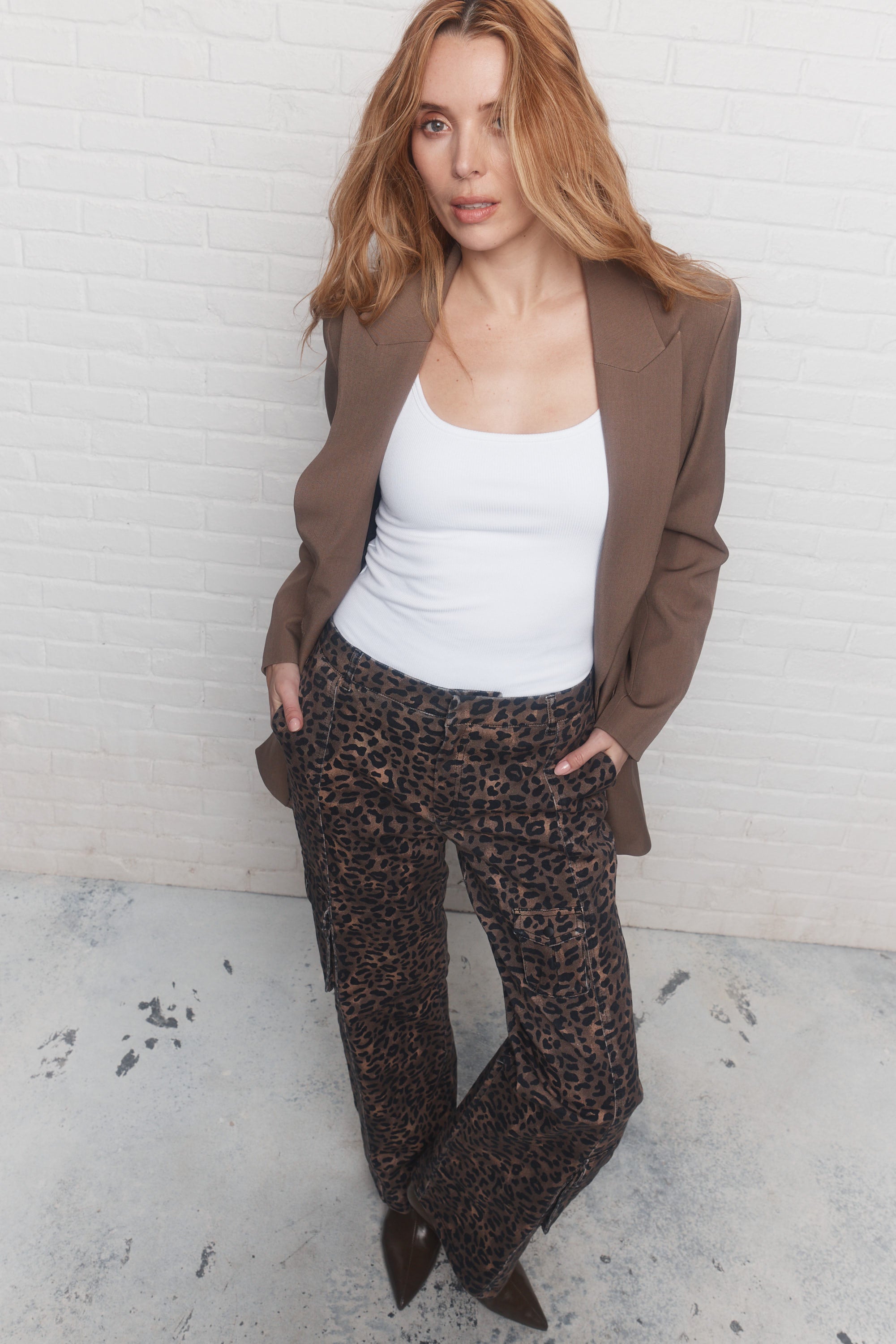 Teresa | JOELLE Leopard Stretch Tweed Trousers | Women