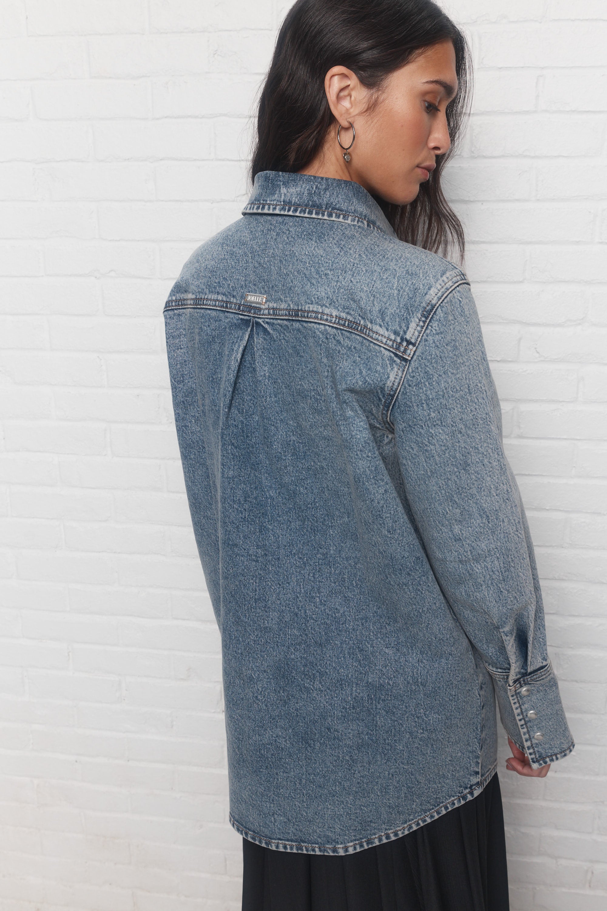 Valentine | Chemise en denim bleu délavé