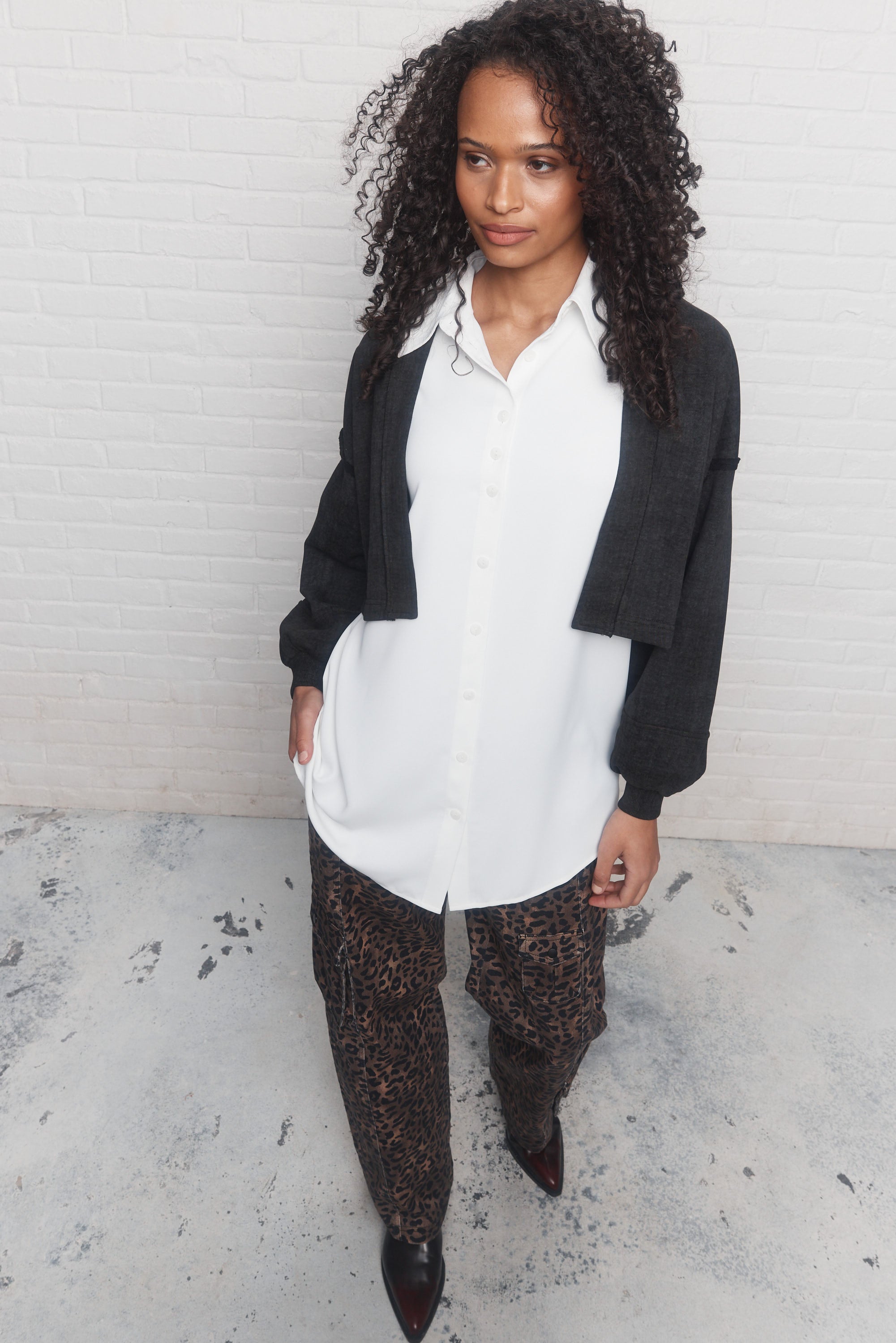 Wade | La veste noire délavée à coupe ample