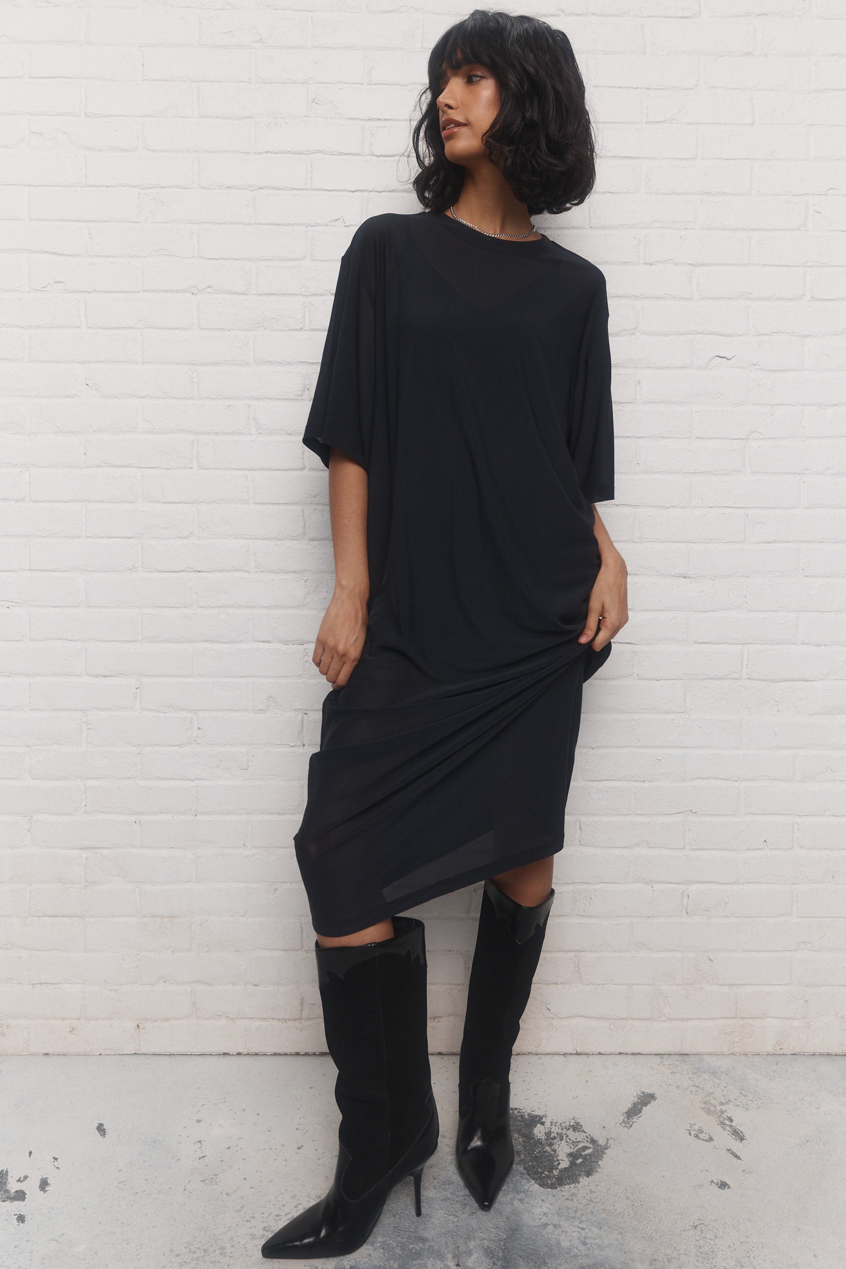 Kamala | JOELLE Black Stretch Knit Maxi Dress | Women