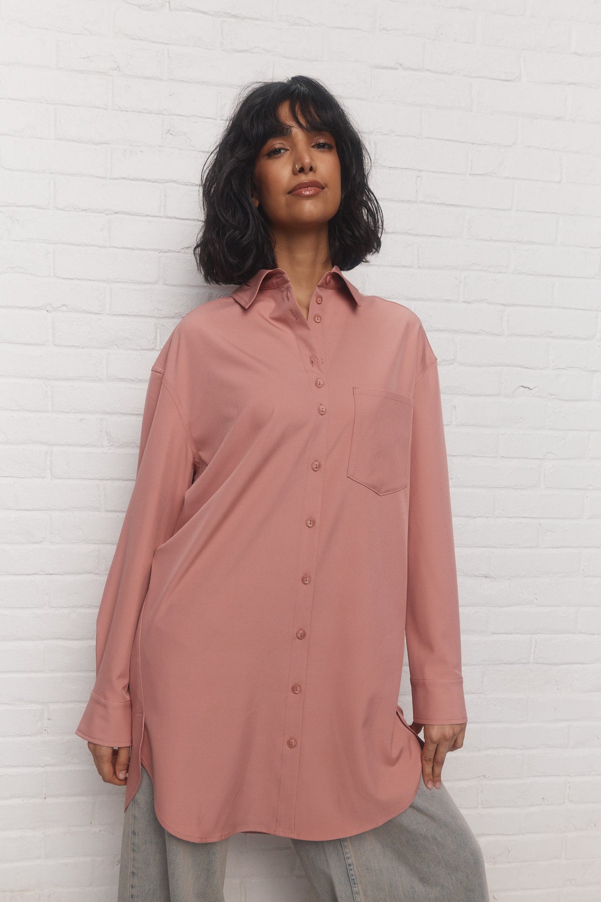 Roe | JOELLE long pink shirt | Women