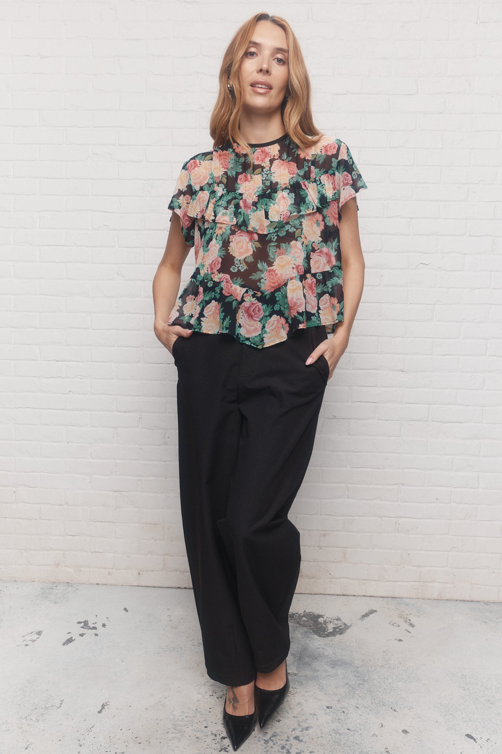 Sake | La blouse fleurie à volants