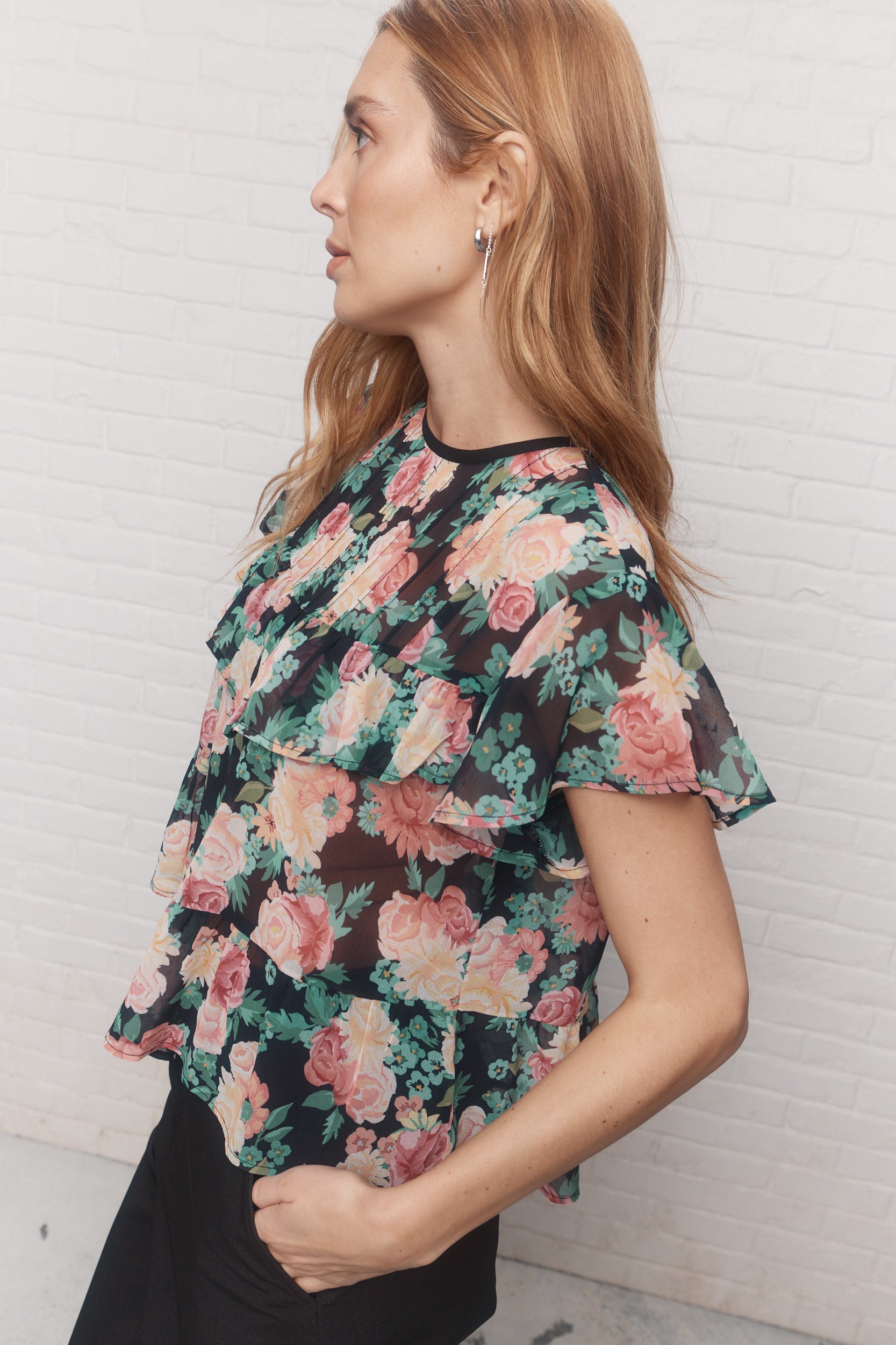 Sake | La blouse fleurie à volants