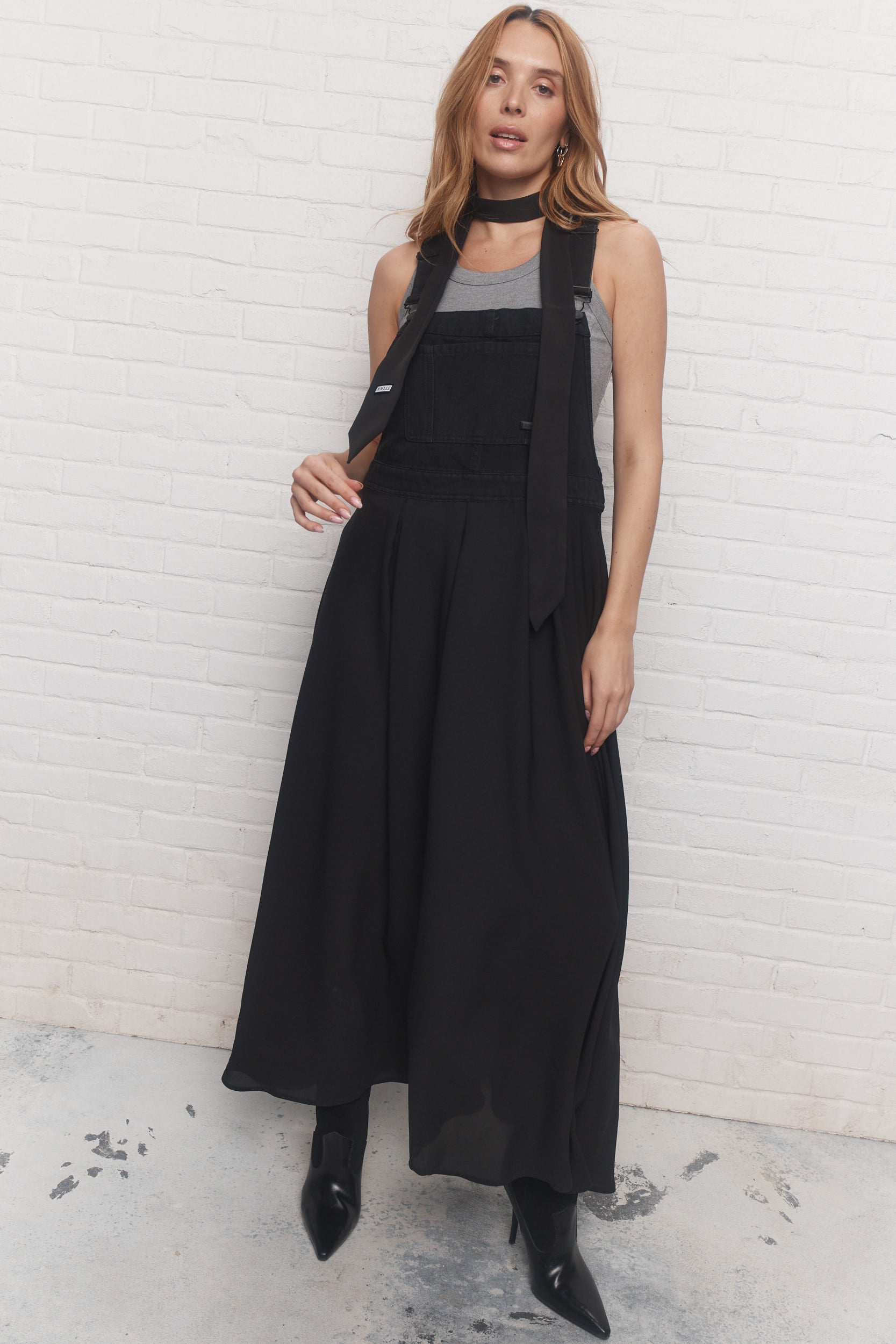 Zelie | Robe-salopette noire
