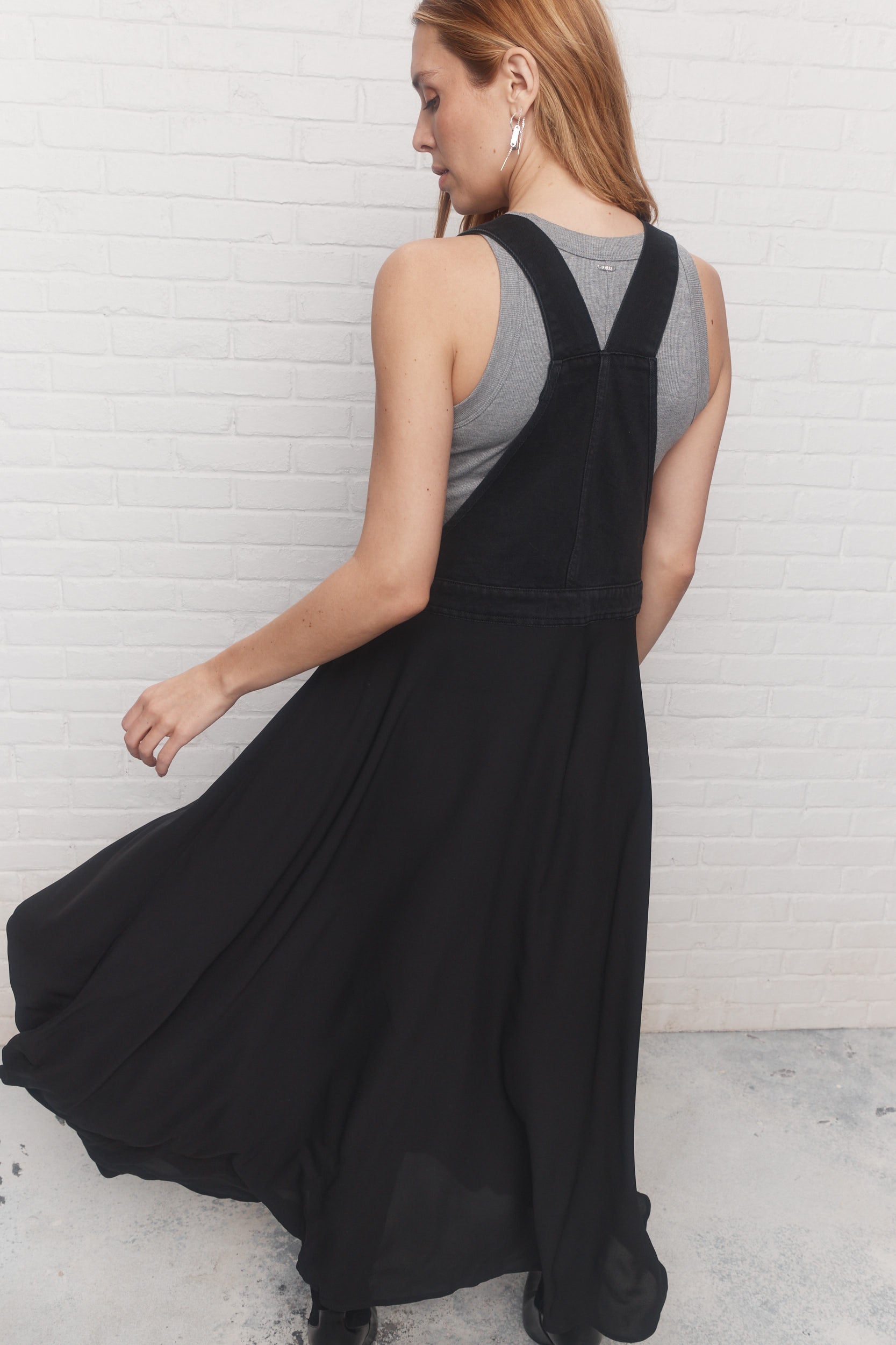 Zelie | Robe-salopette noire