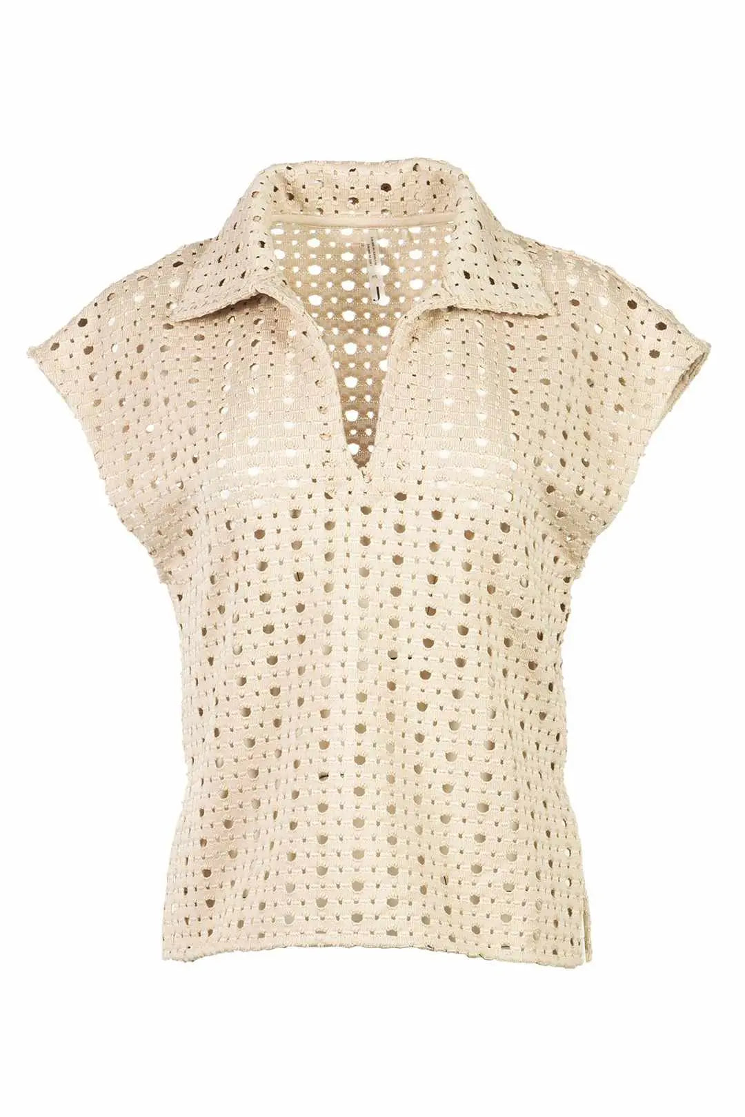 Chandail grège encolure en V | Isabeau JOELLE Collection