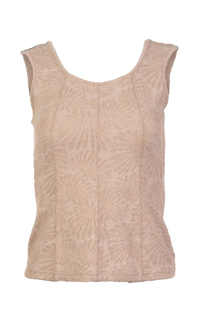 Camisole beige ajustée avec découpes | Juju JOELLE Collection