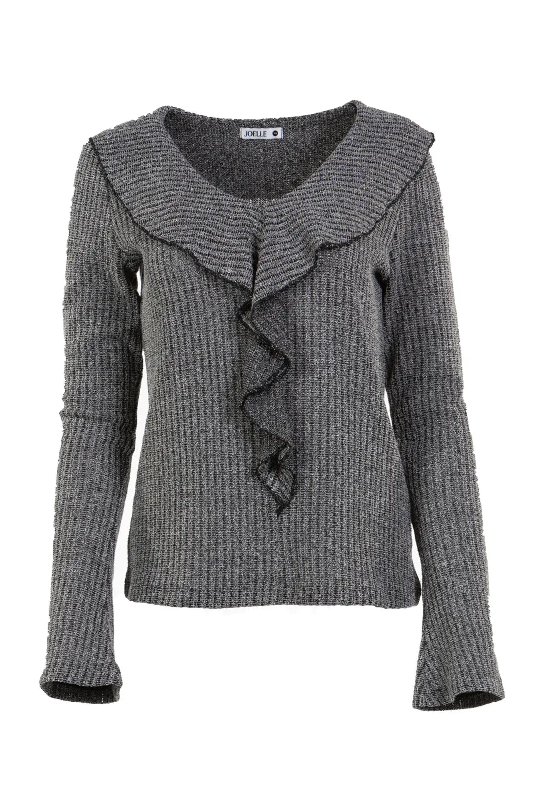 Chandail blanc et noir multi à volants | Mercer JOELLE Collection