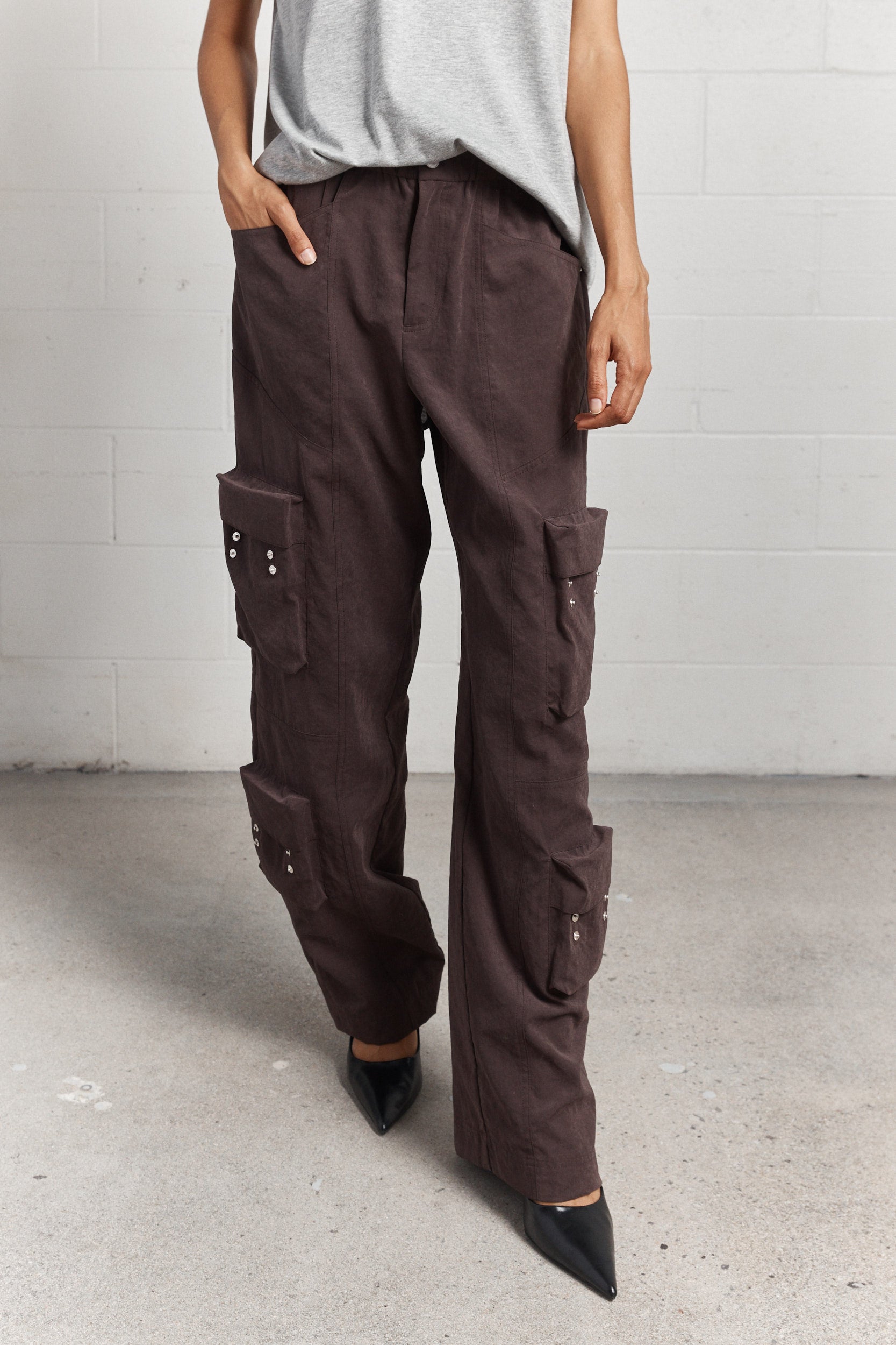 Gisele | Dark brown cargo pants
