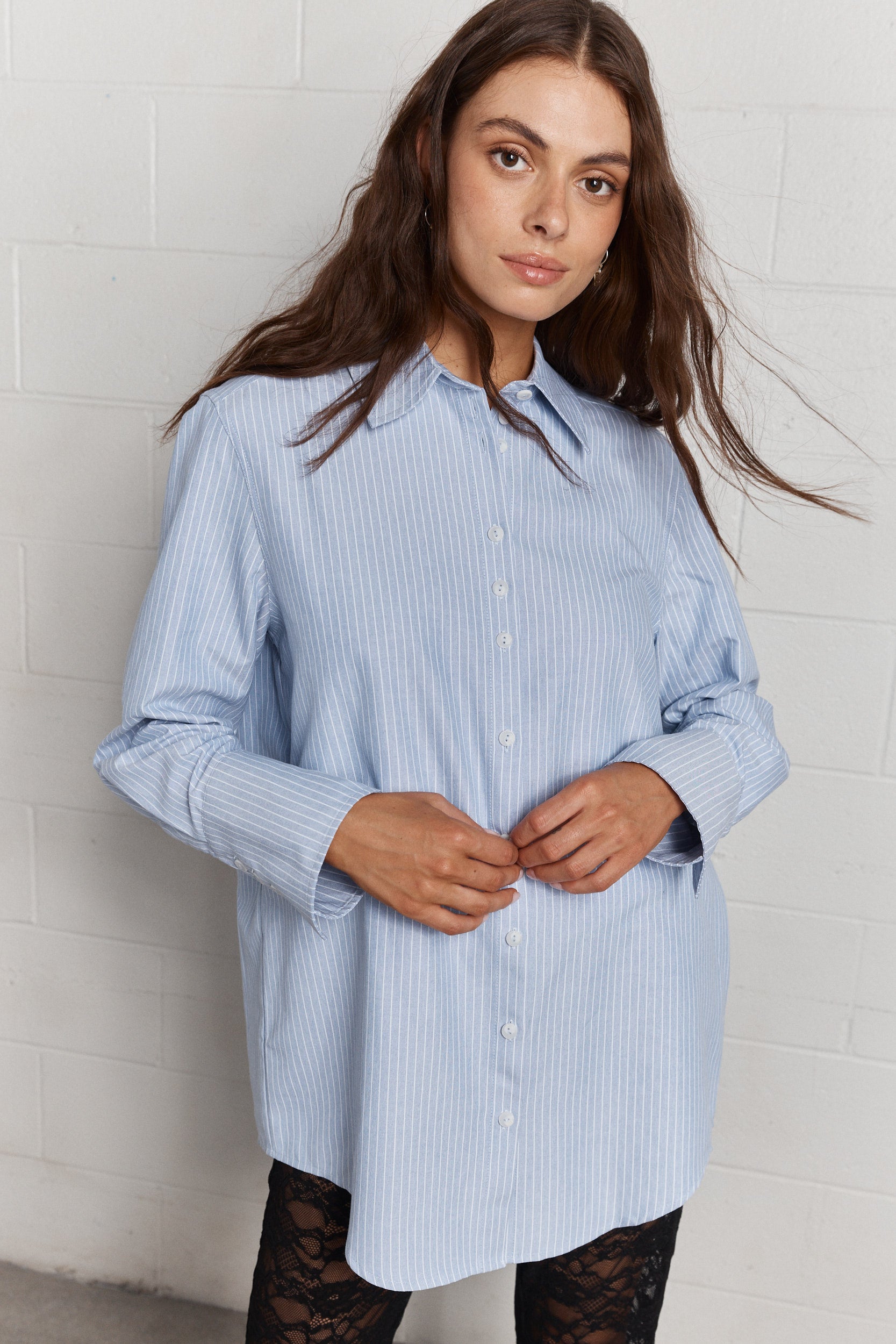 Valentine | Chemise rayée bleue