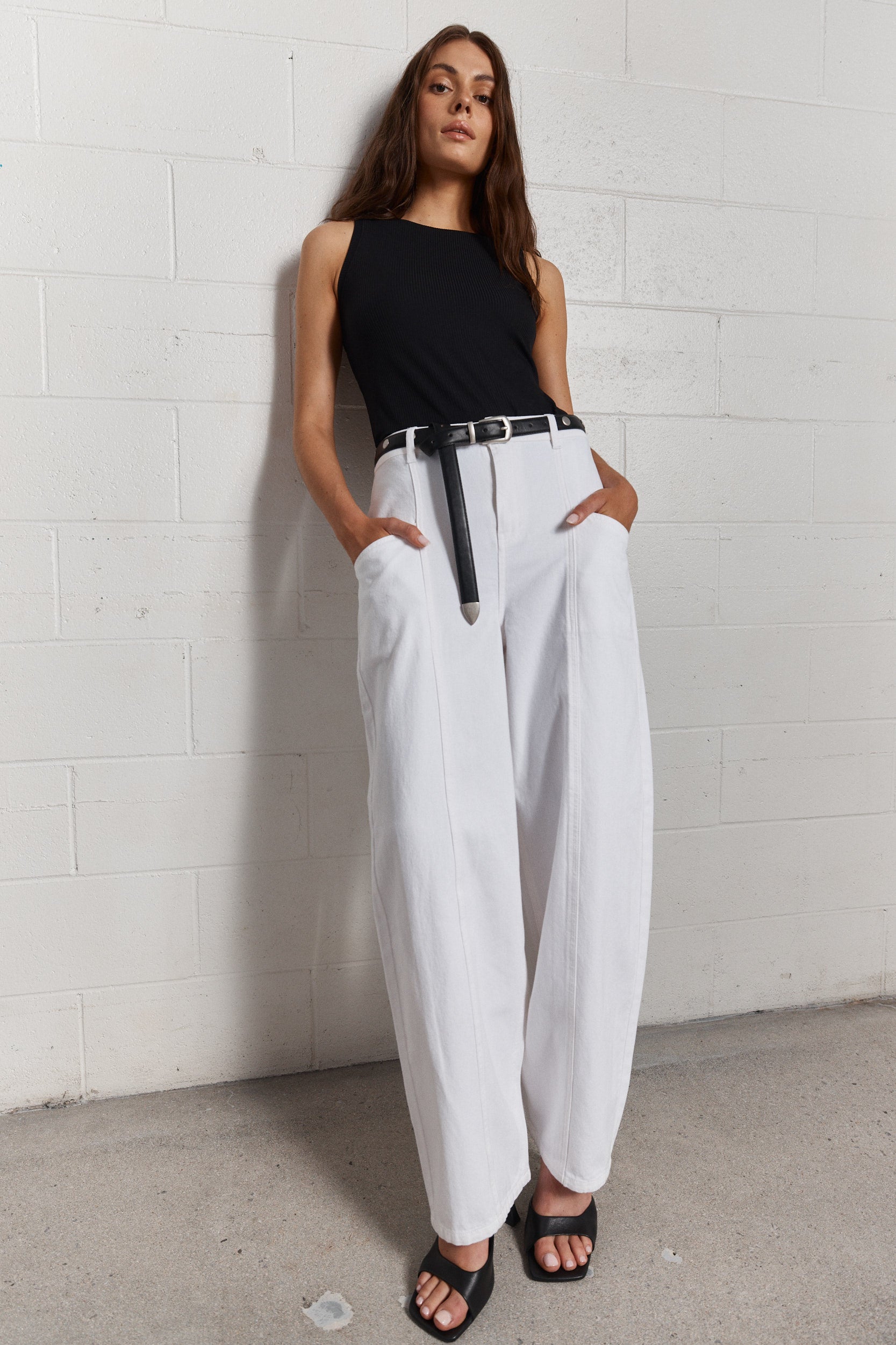 Montana | White balloon-cut jeans