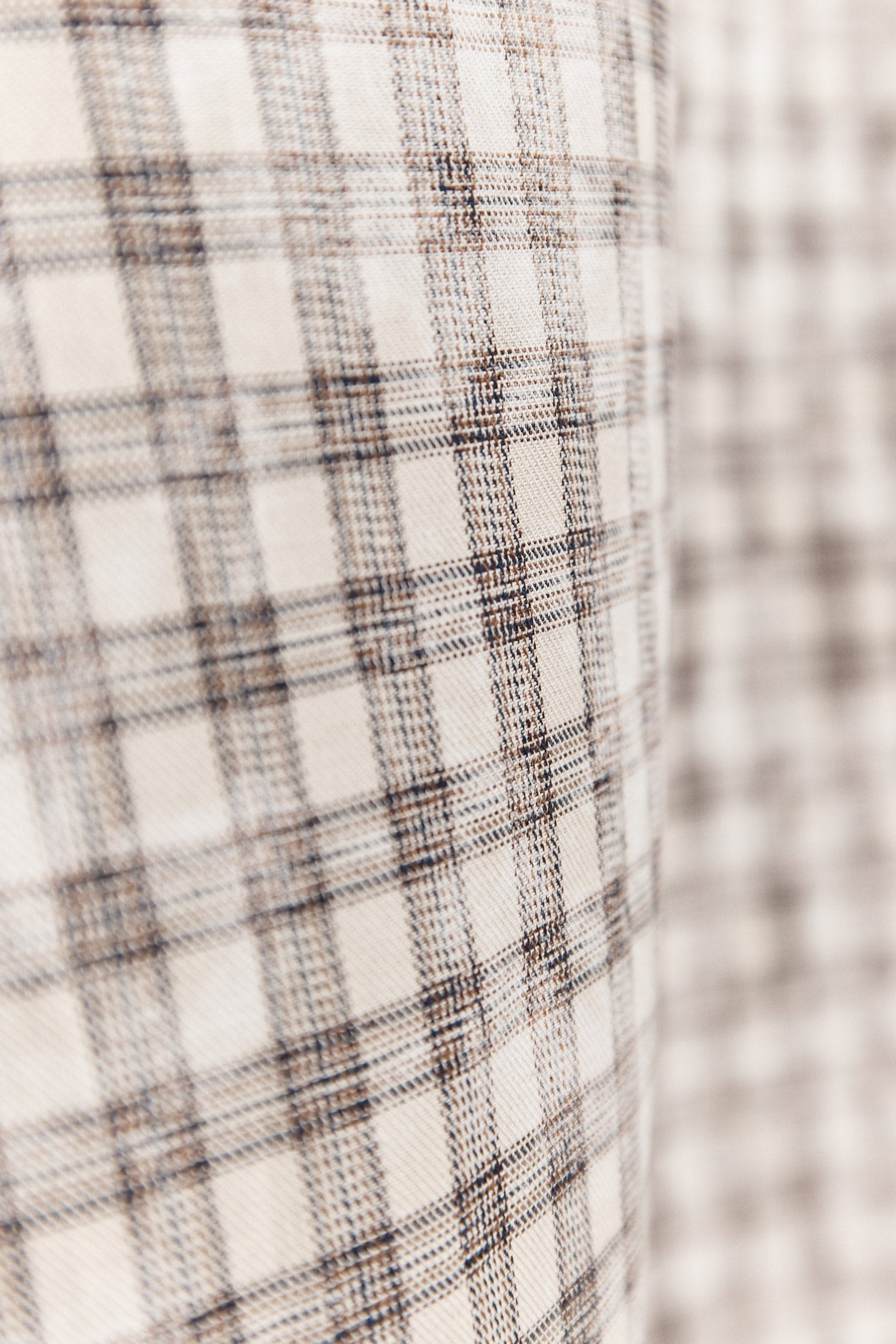 Bodhison | Cream Plaid Oversized Shirt