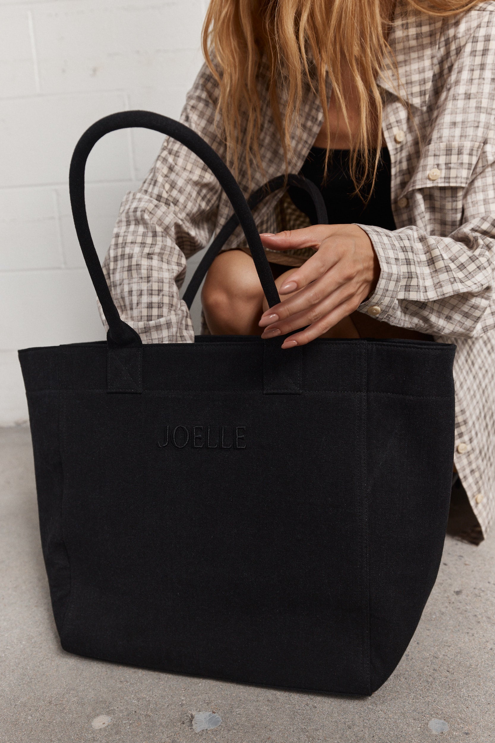 Sanders | Faded Black Denim Bag