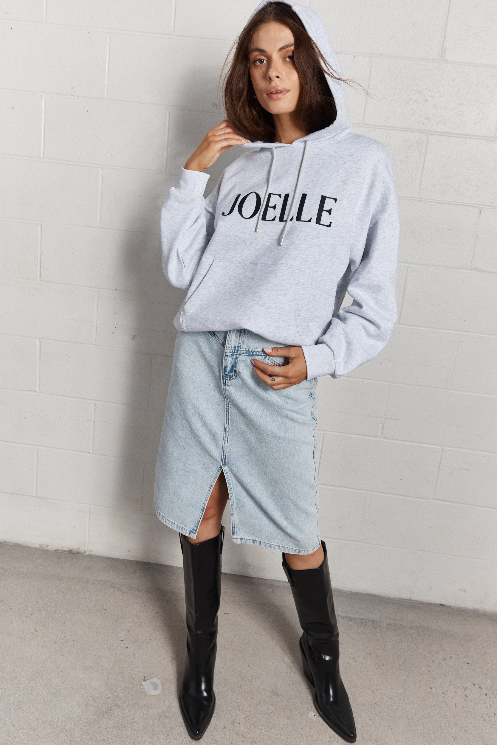Monie | Jupe en denim bleu délavé