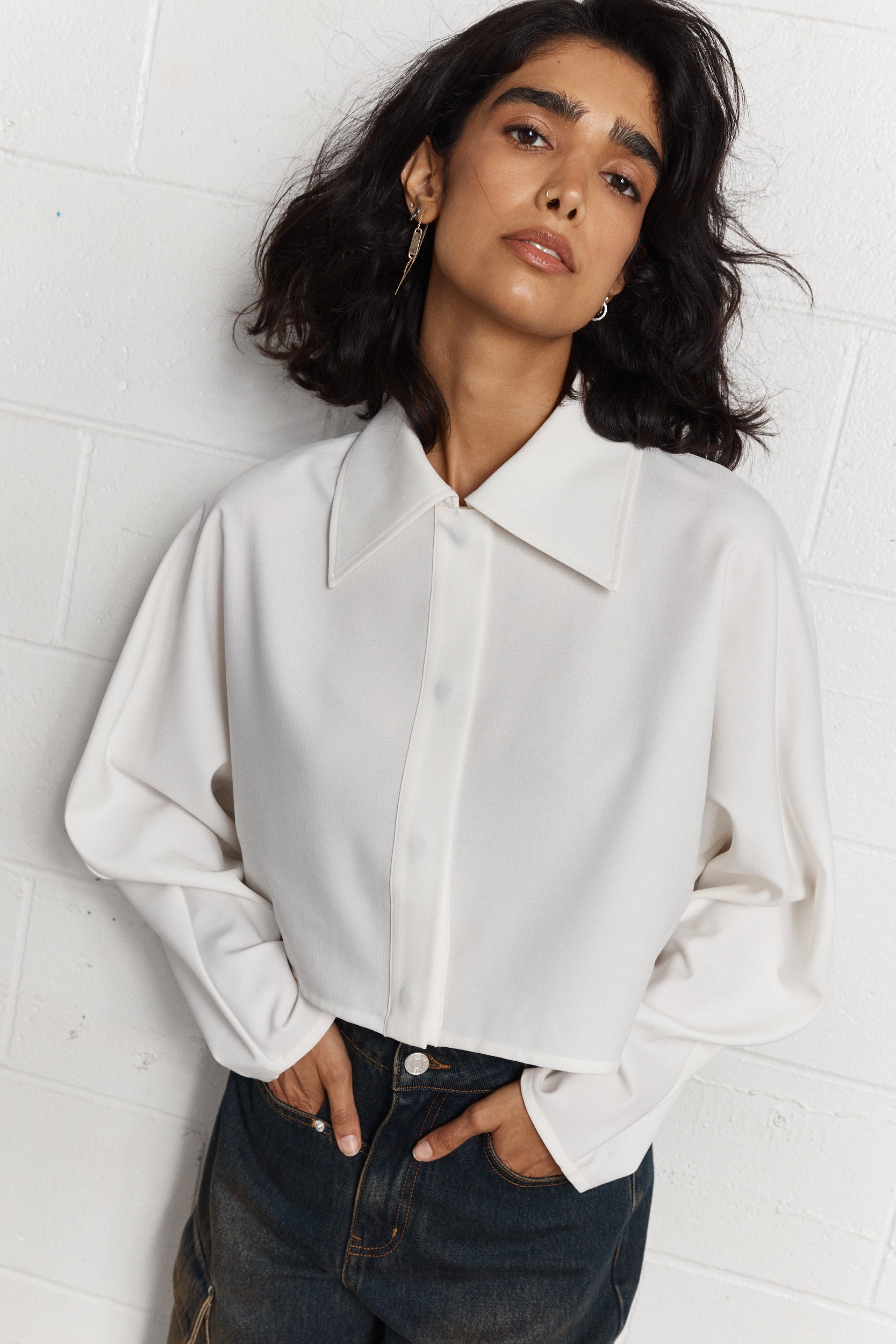 Laudina | Chemise courte crème