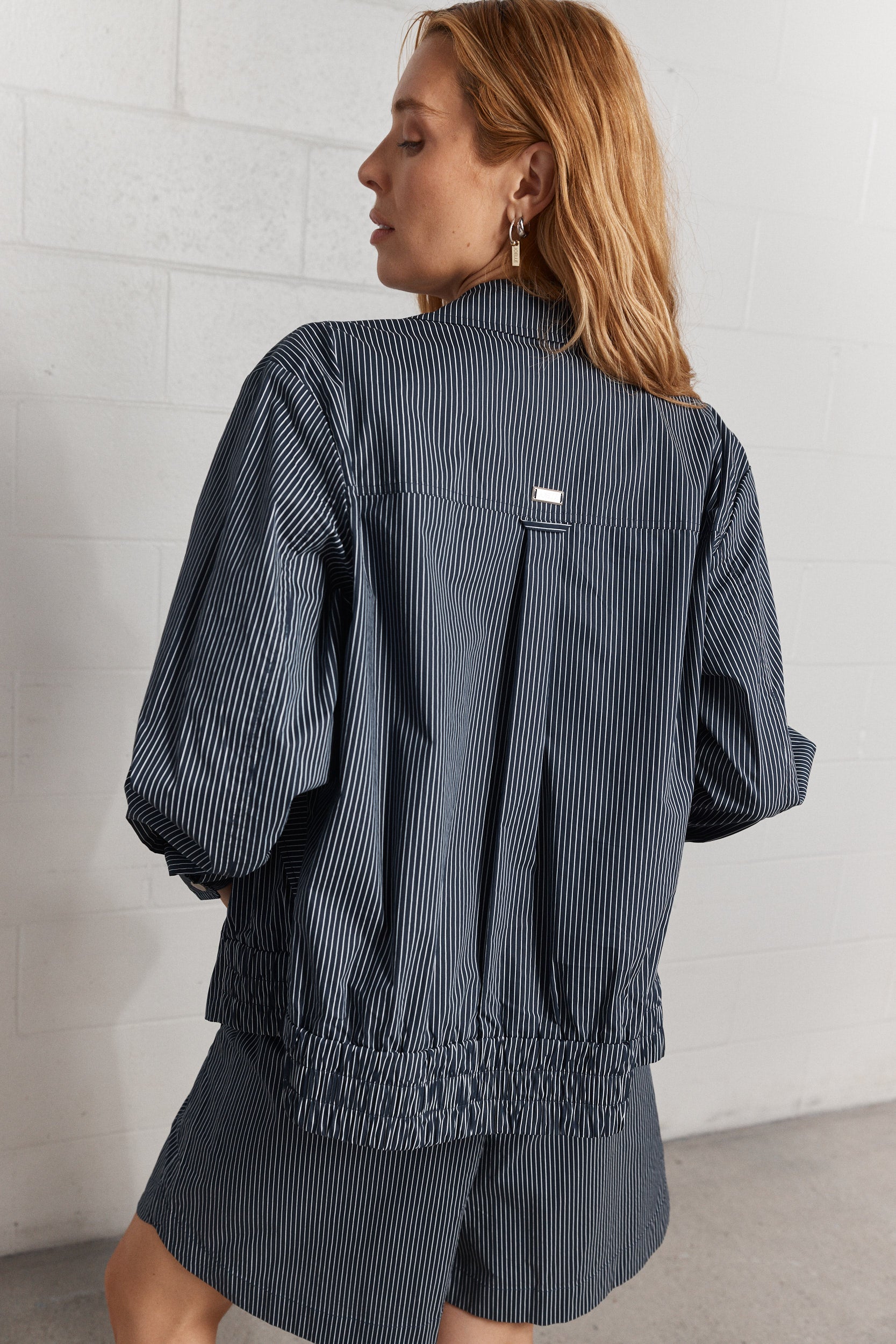 Cortino | Striped navy shirt jacket