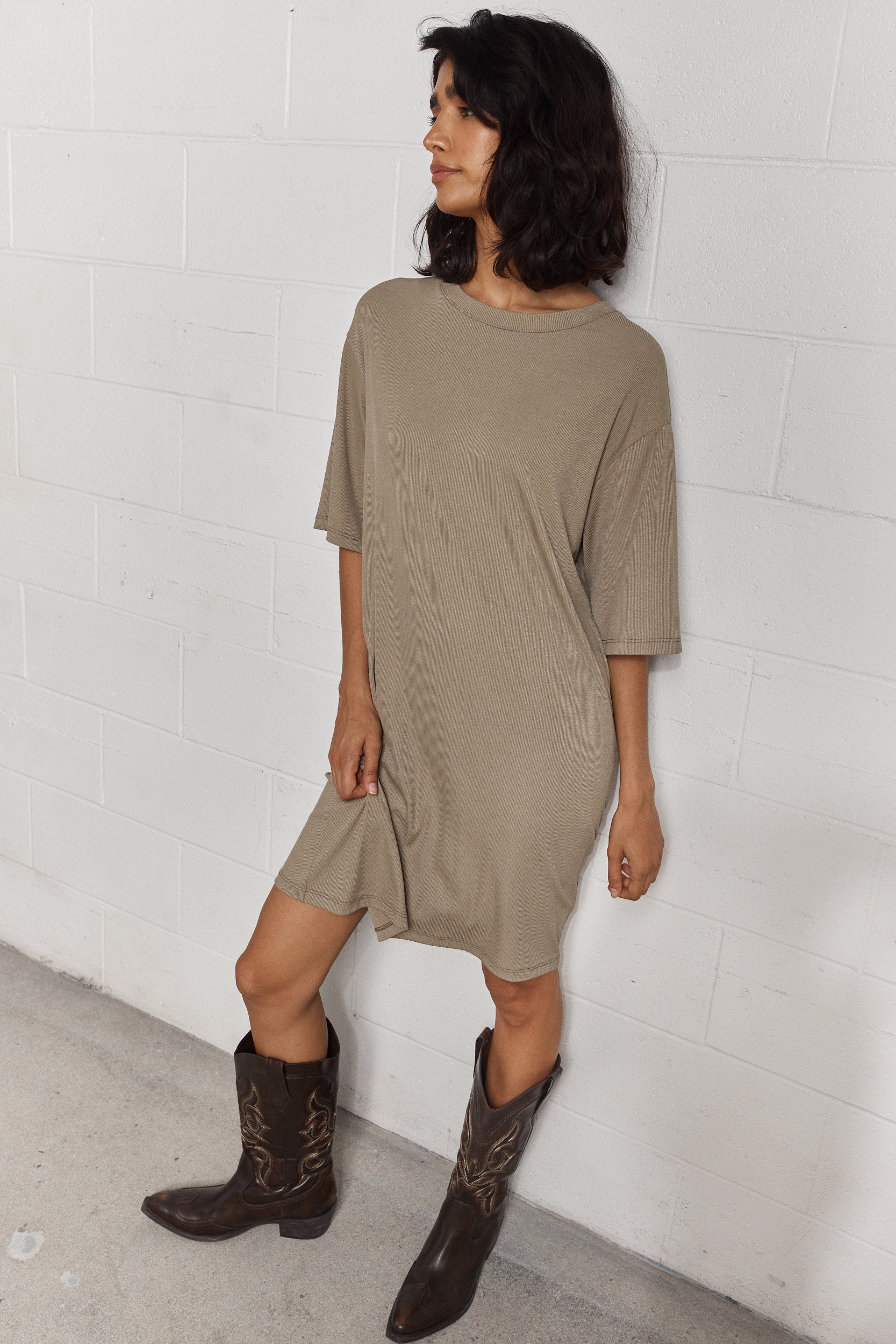 Kara | Sage T-shirt Dress