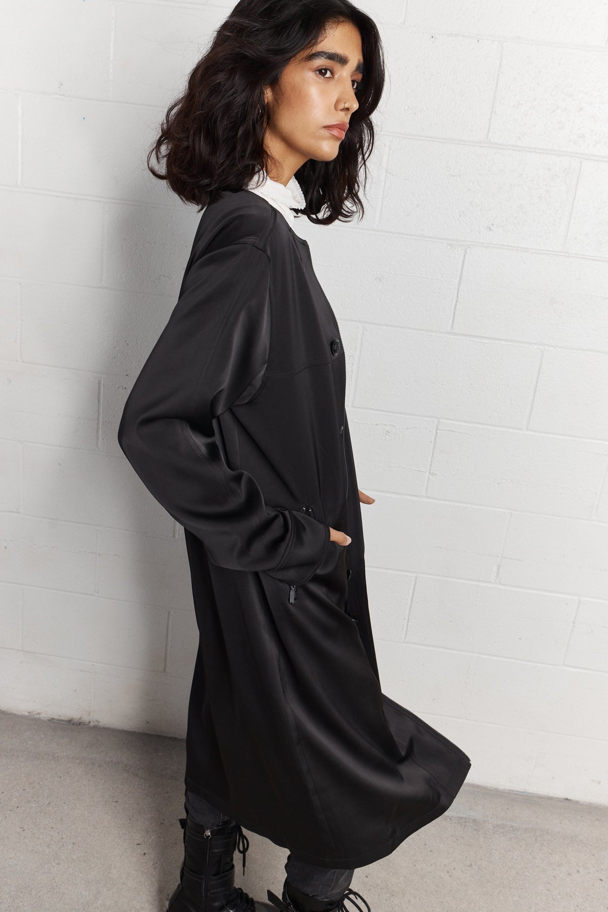 Bettany | Black Long Military Jacket