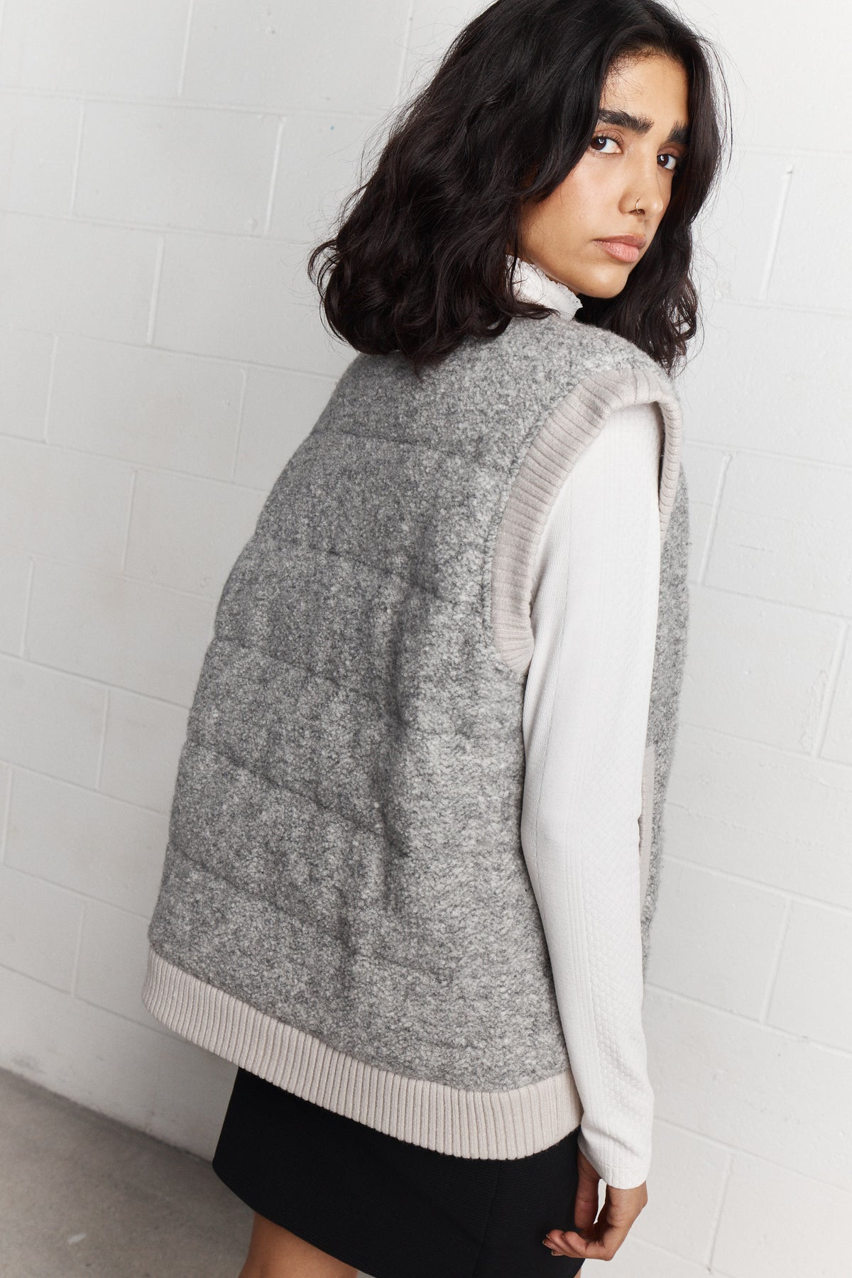 Tony | Gilet matelassé gris