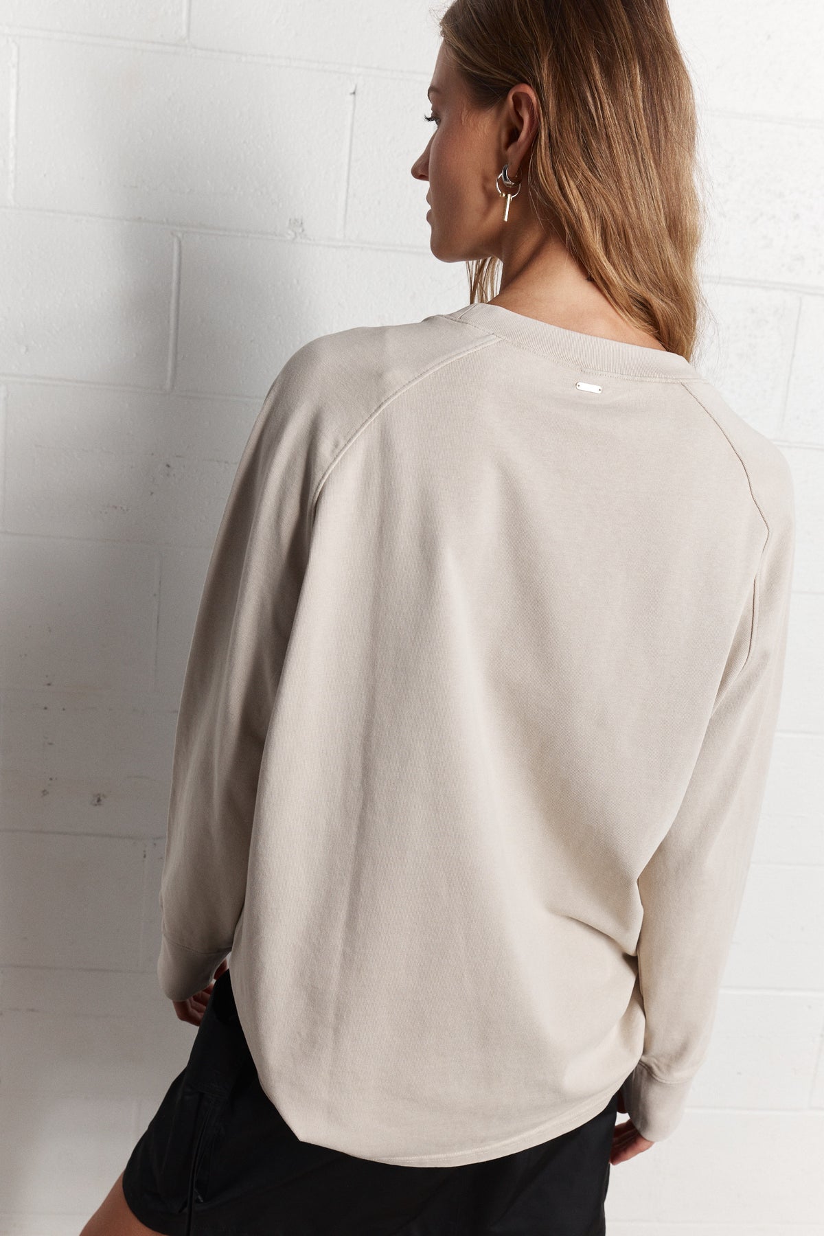 Alesia | Chandail beige délavé à manches longues