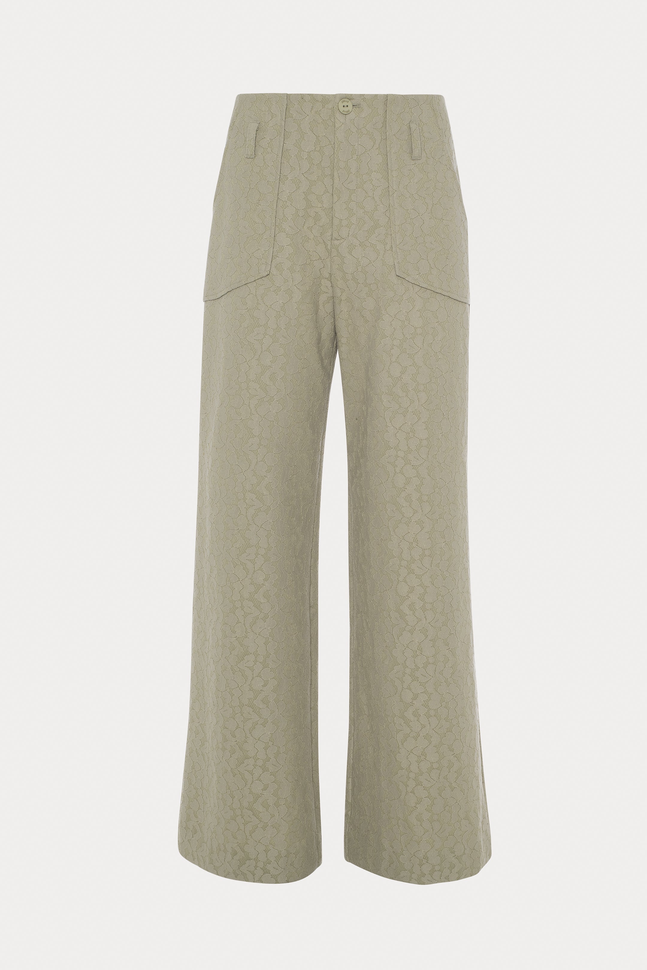 Widy | Pantalon vert pâle en dentelle