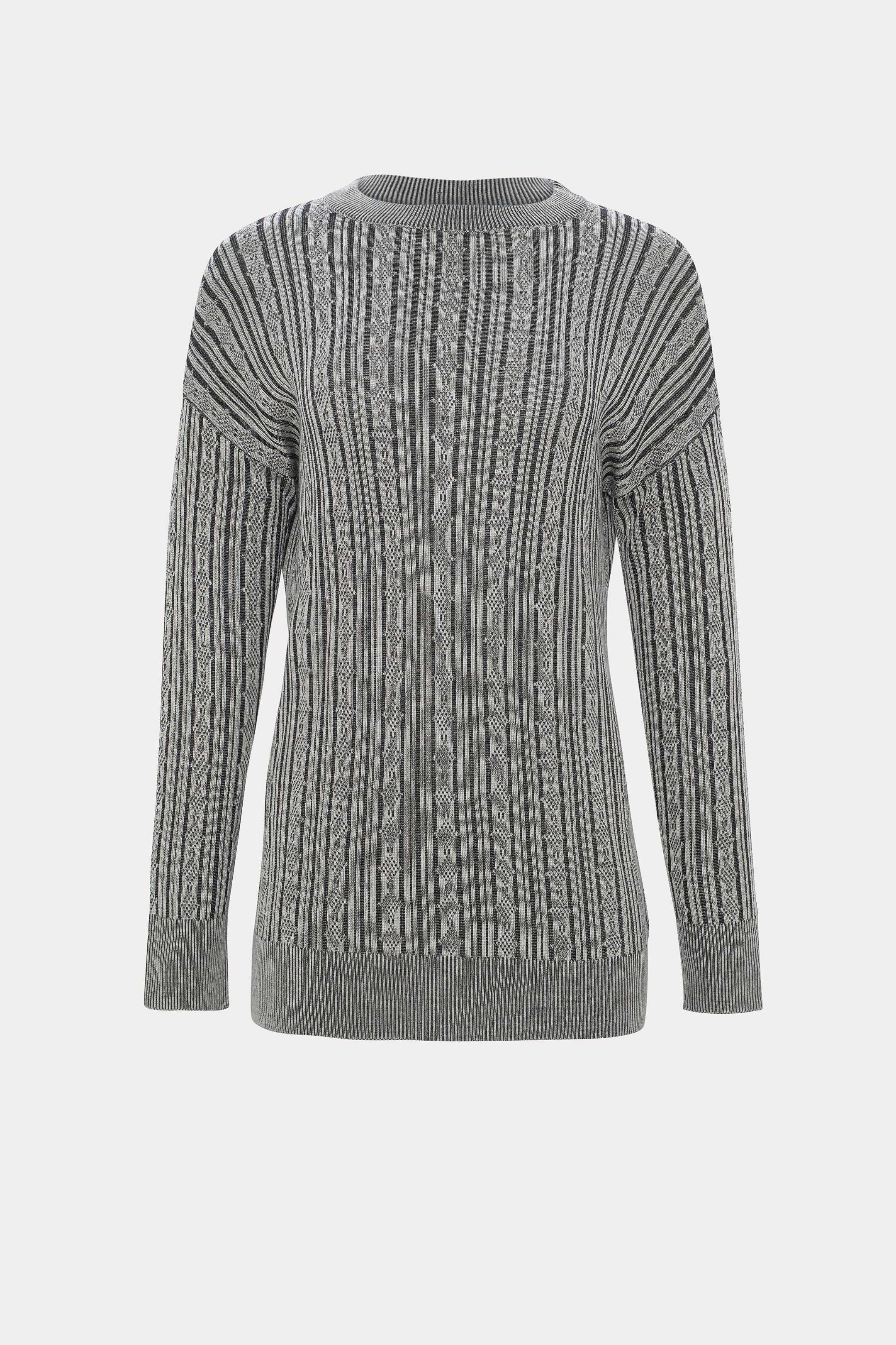 Eugenie | Chandail gris à motif géométrique