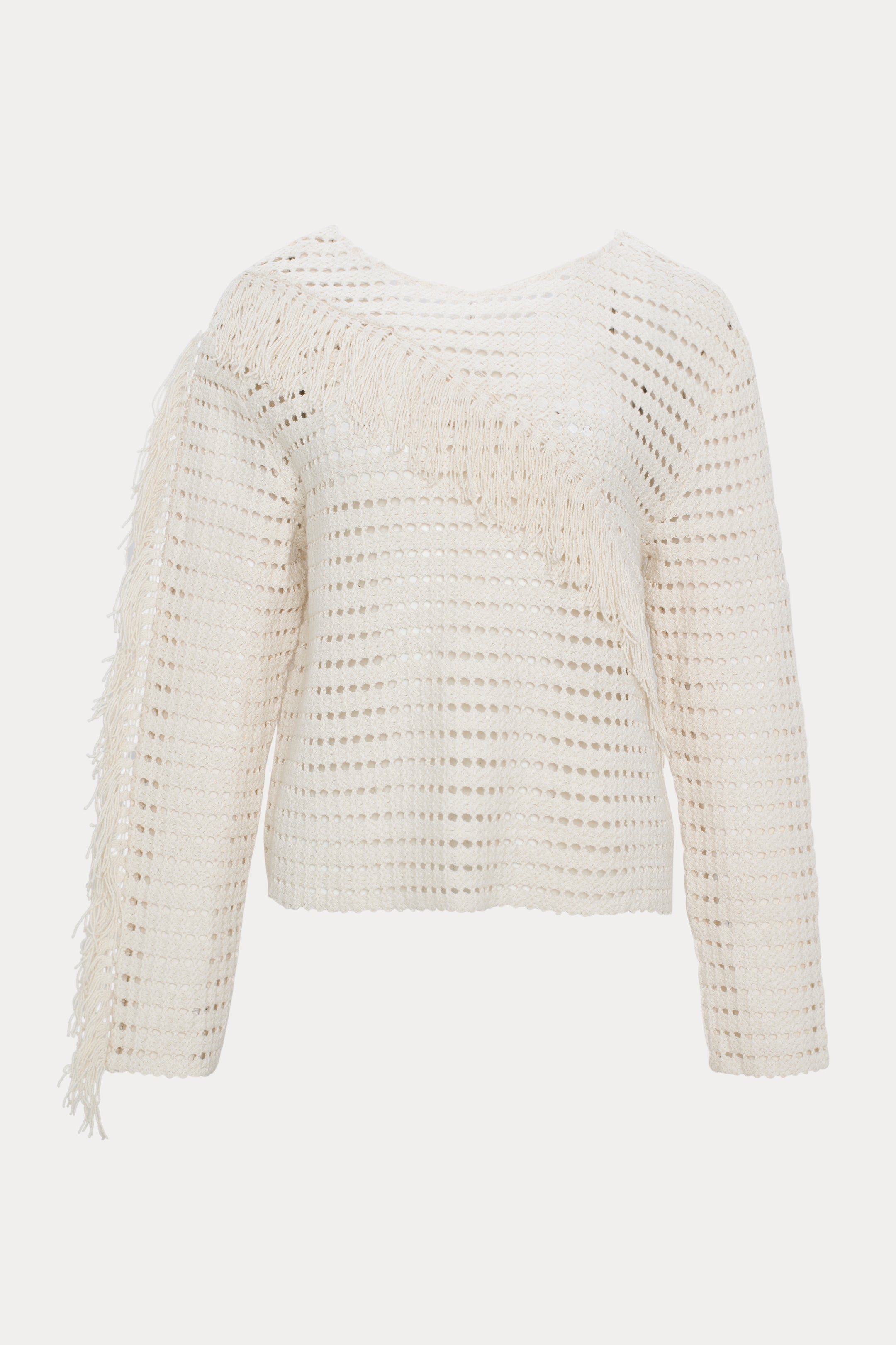 Henriette | Chandail crème à franges