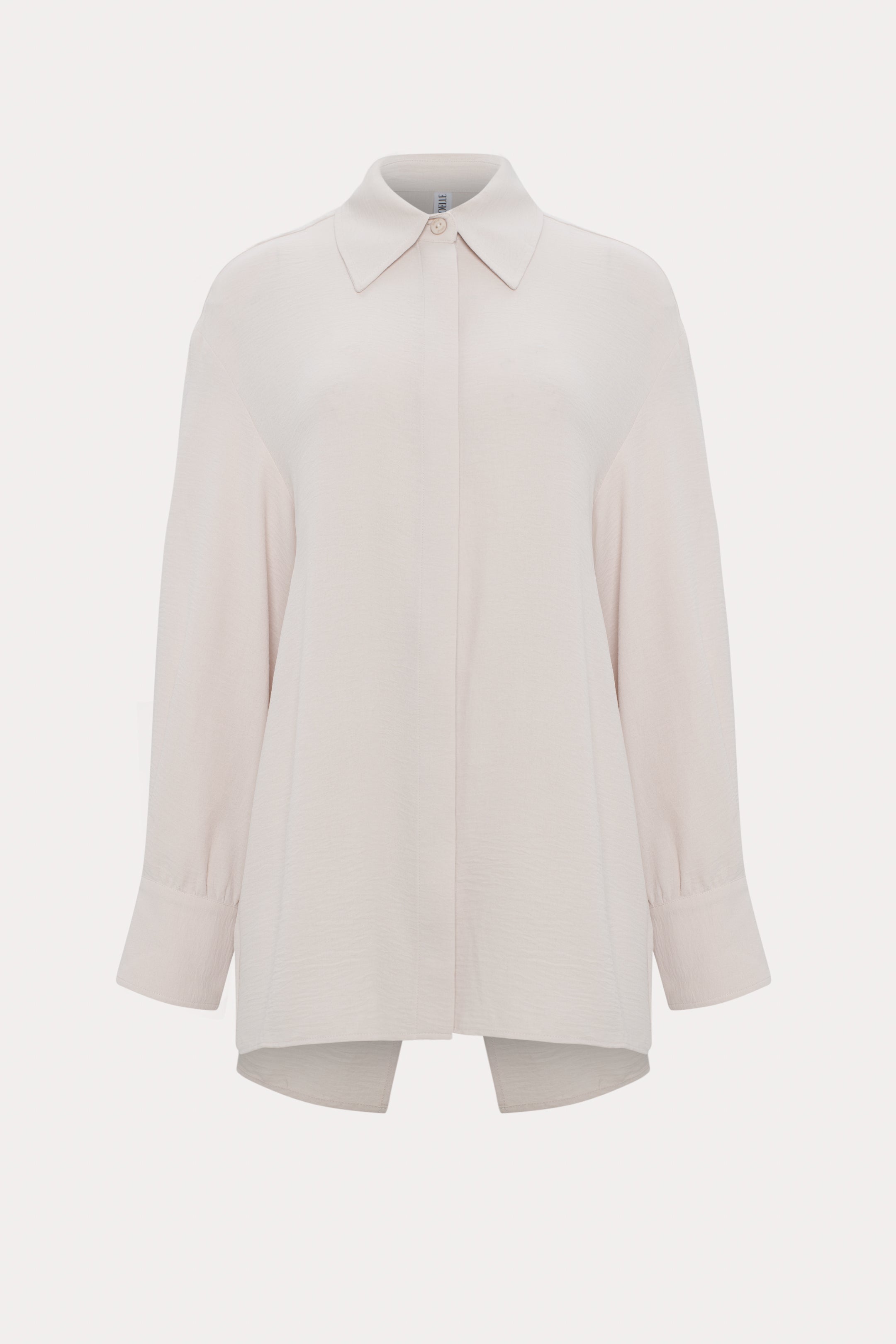 Delaney | Chemise beige ouverte au dos