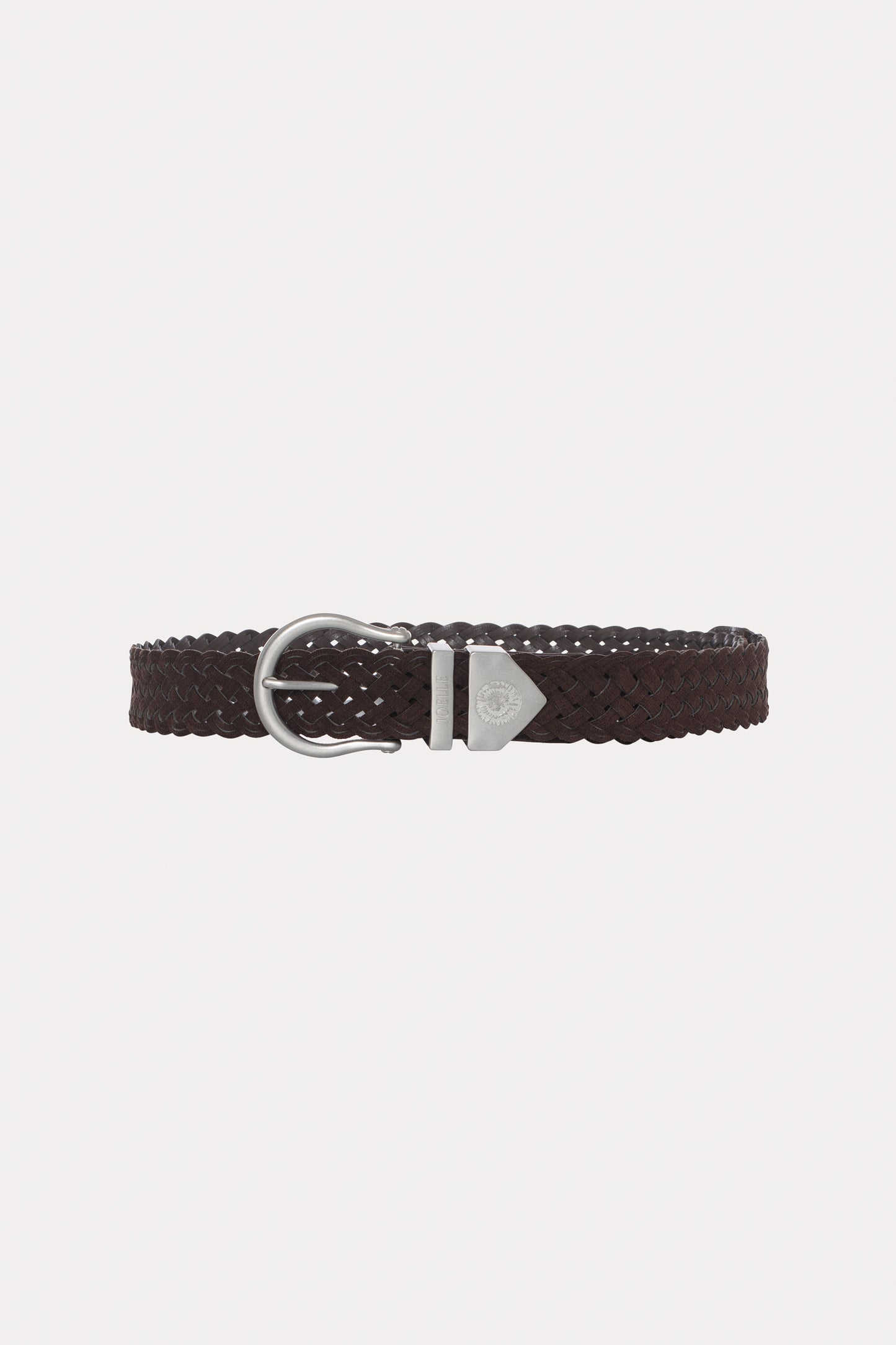 Basset | Ceinture brune tressée en suède synthétique