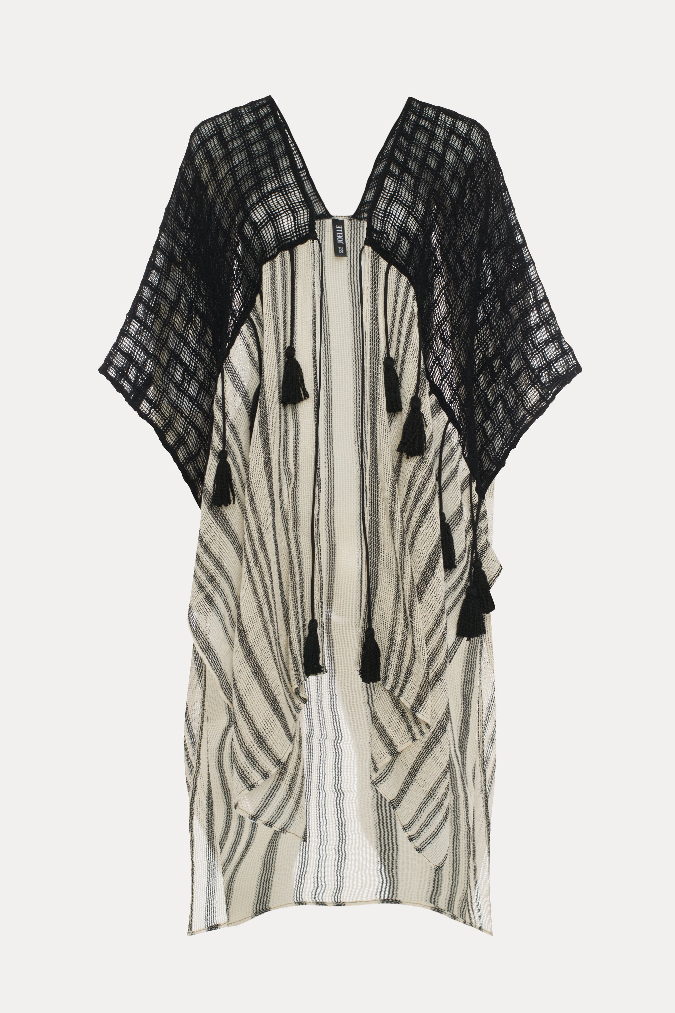 Shannon | Black and cream poncho