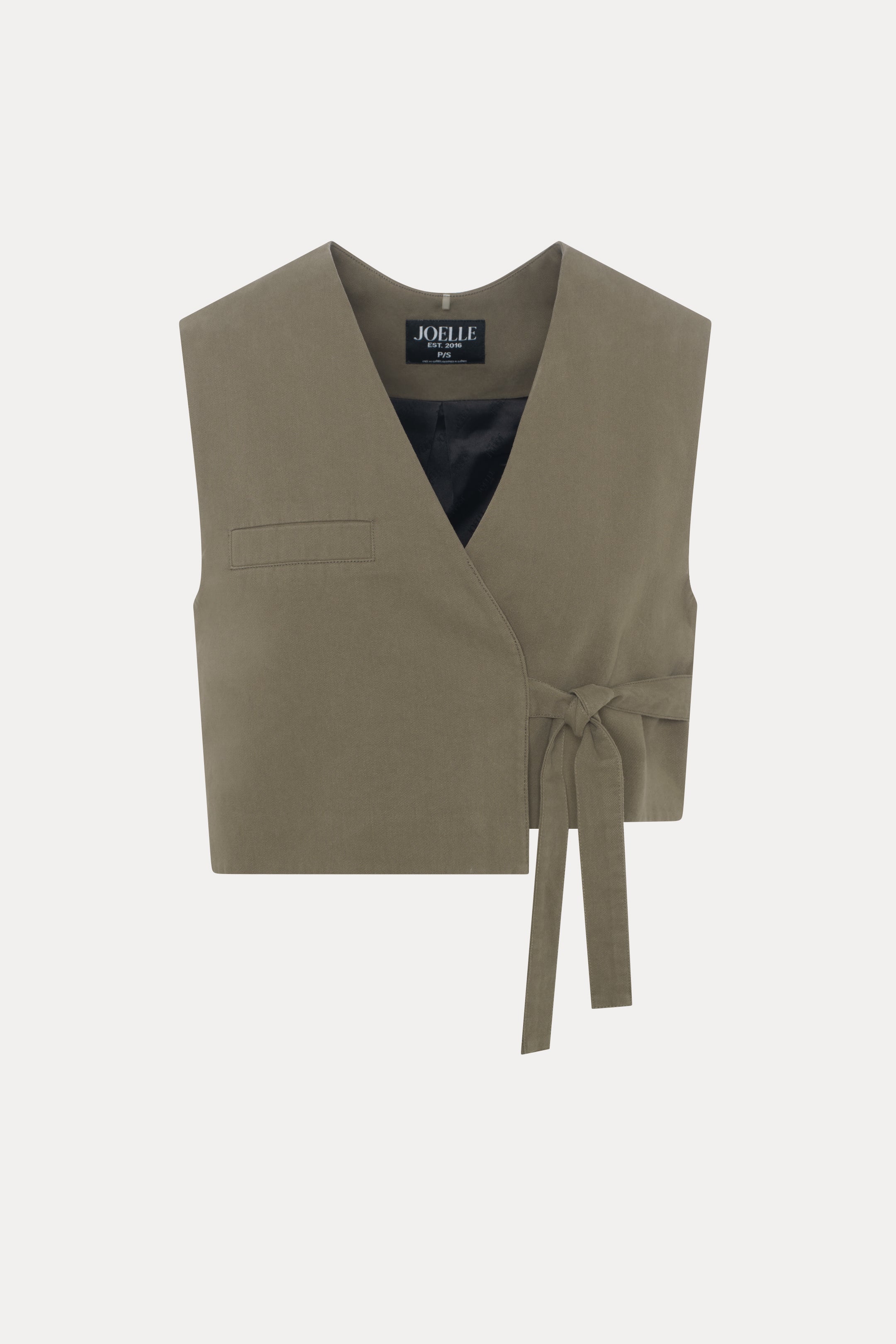 Gigi | La veste verte asymétrique sans manches