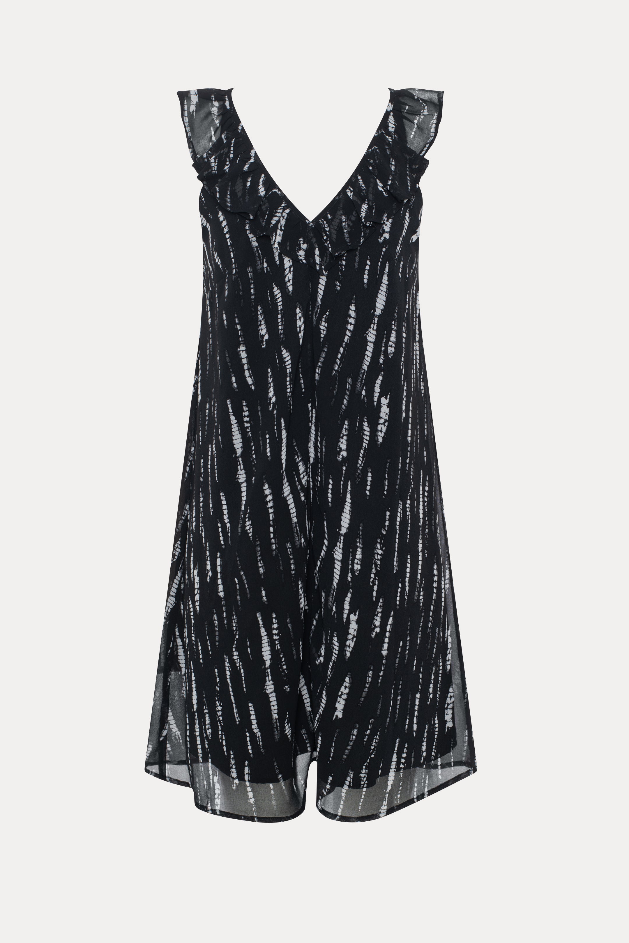Lyra | The black sleeveless dress with ruffles
