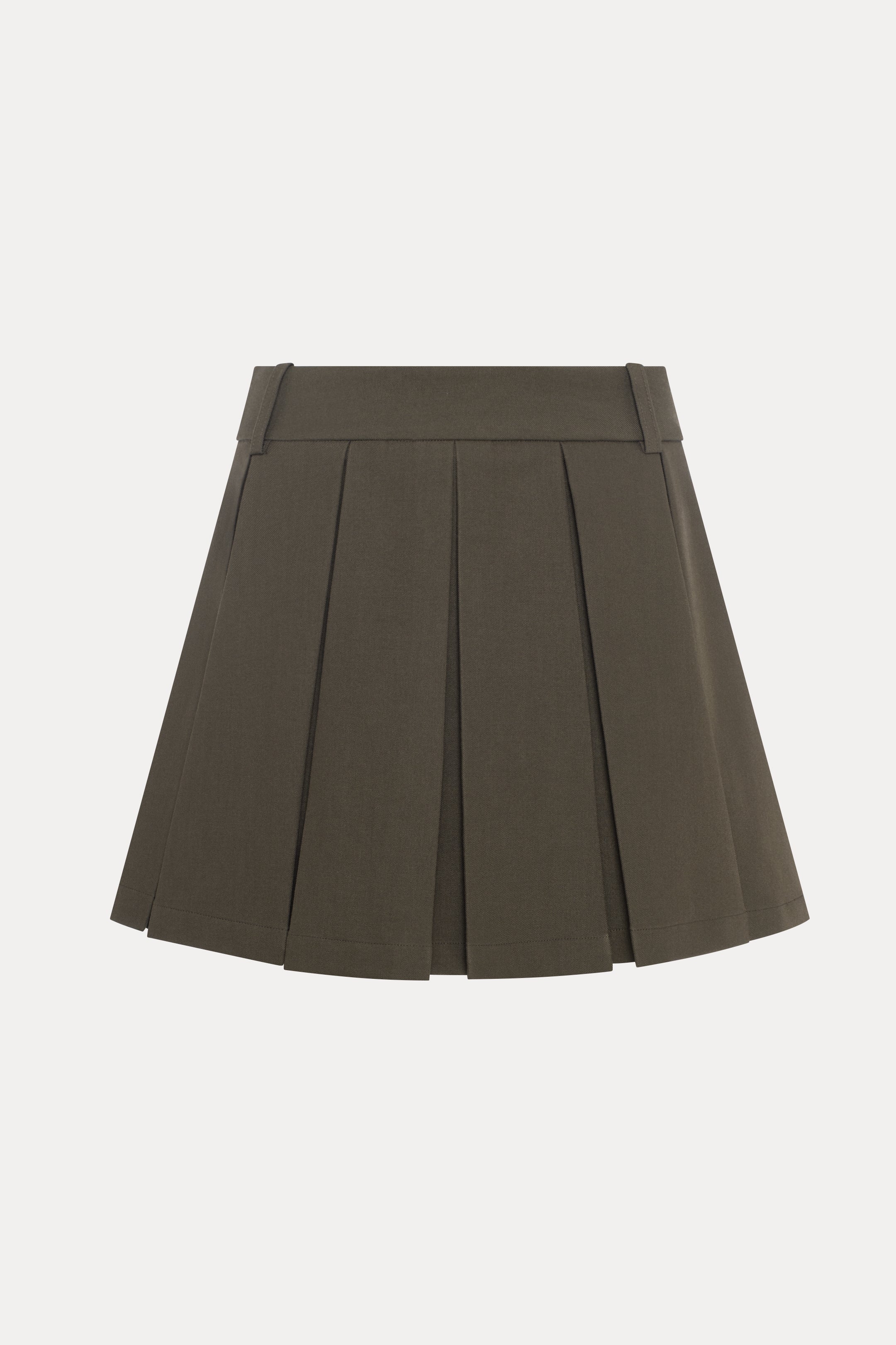 Nebula | The khaki pleated mini skirt