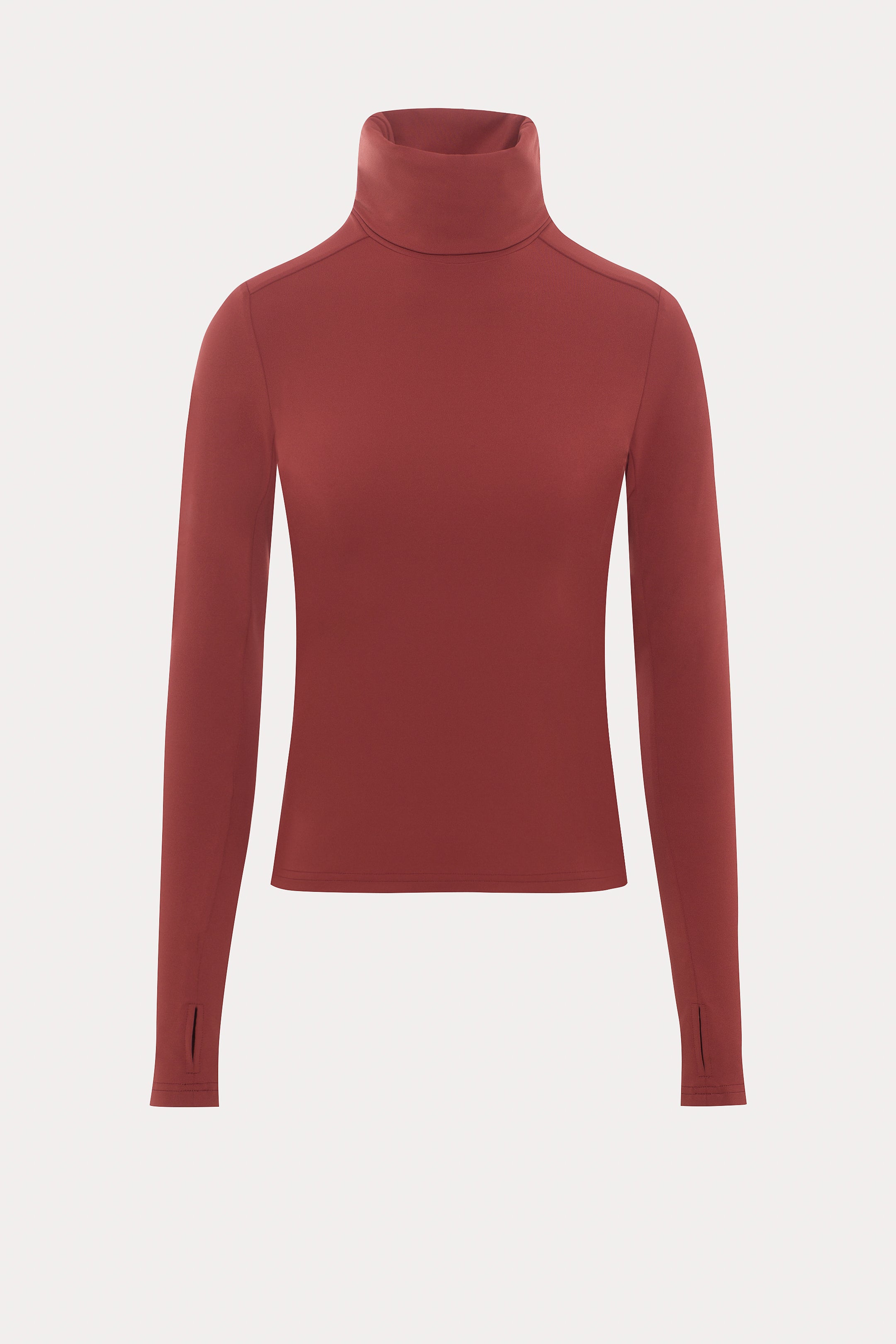 Olsen | Reddish brown turtleneck sweater