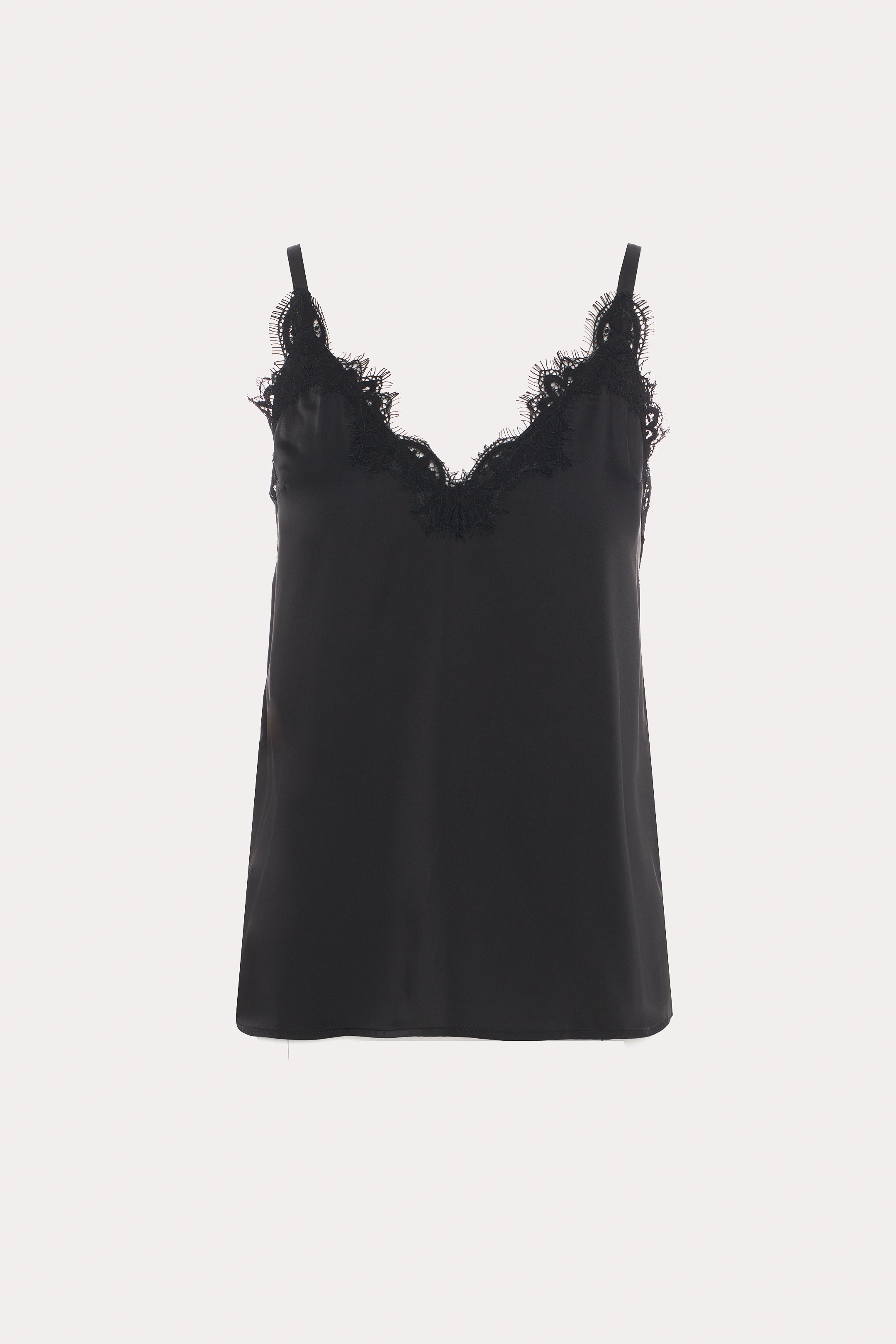 Louvre | Black satin cami