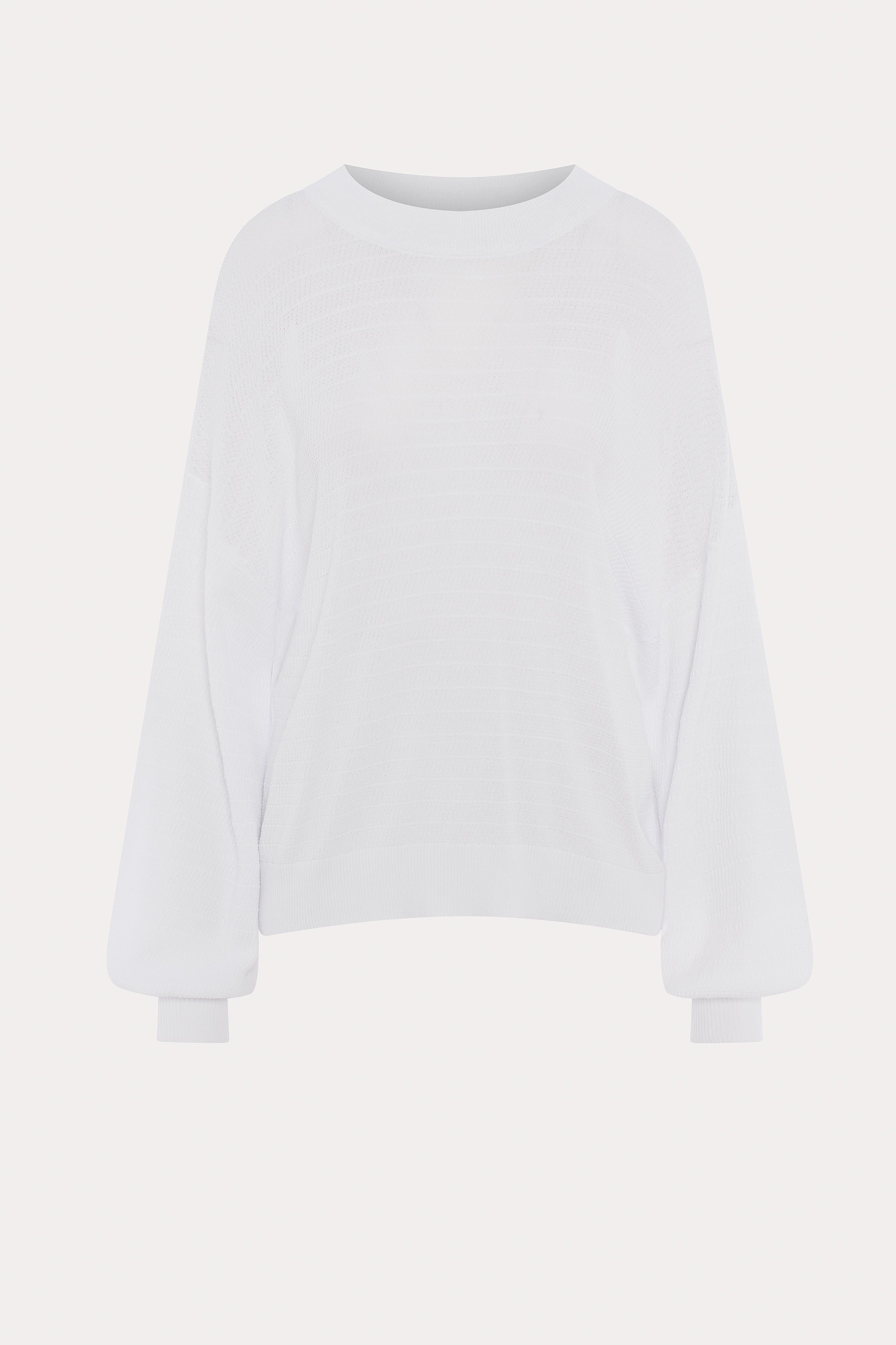 Autumn | White sweater with balloon sleeves