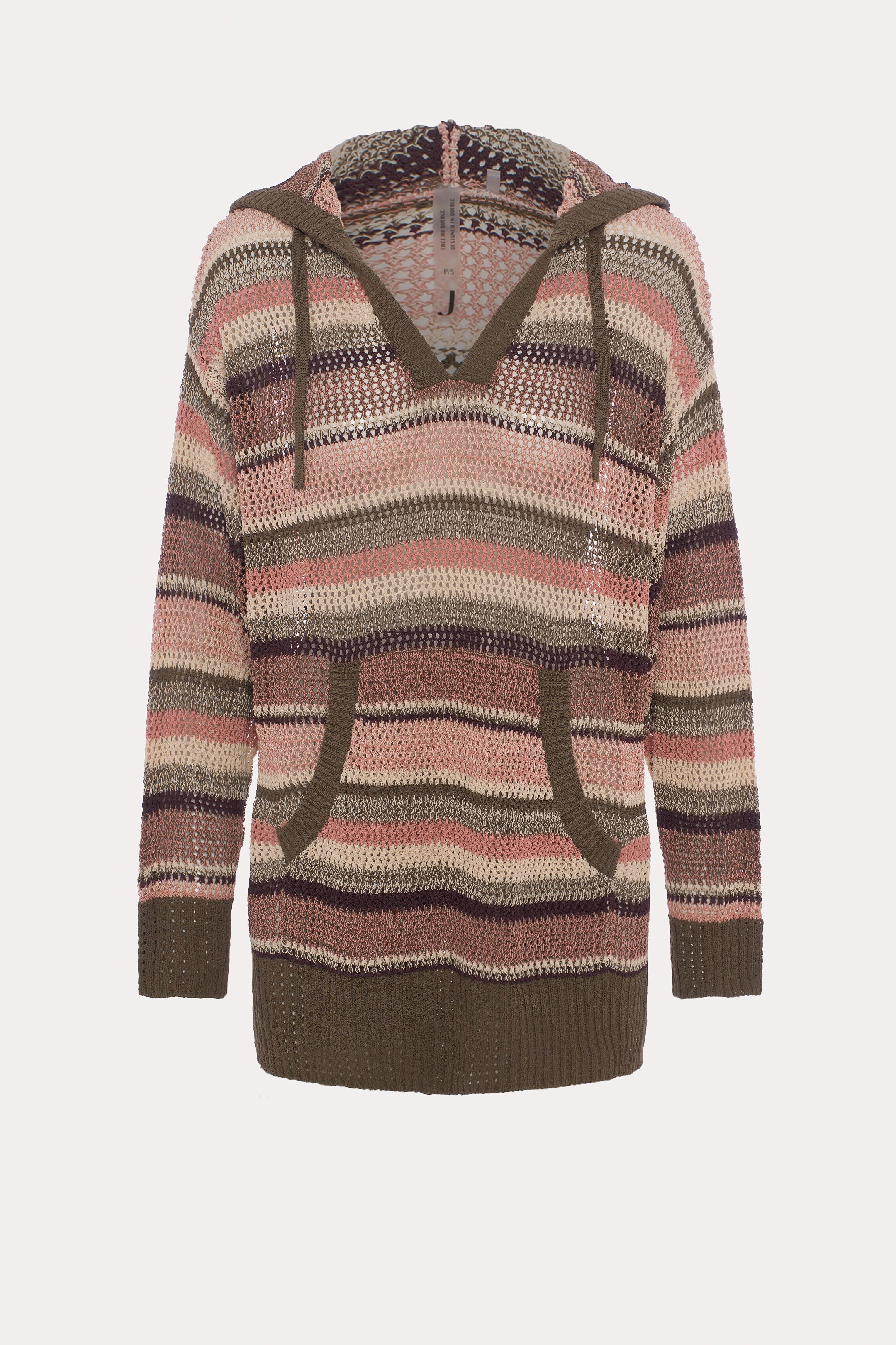 Annick | Chandail rayé à capuchon