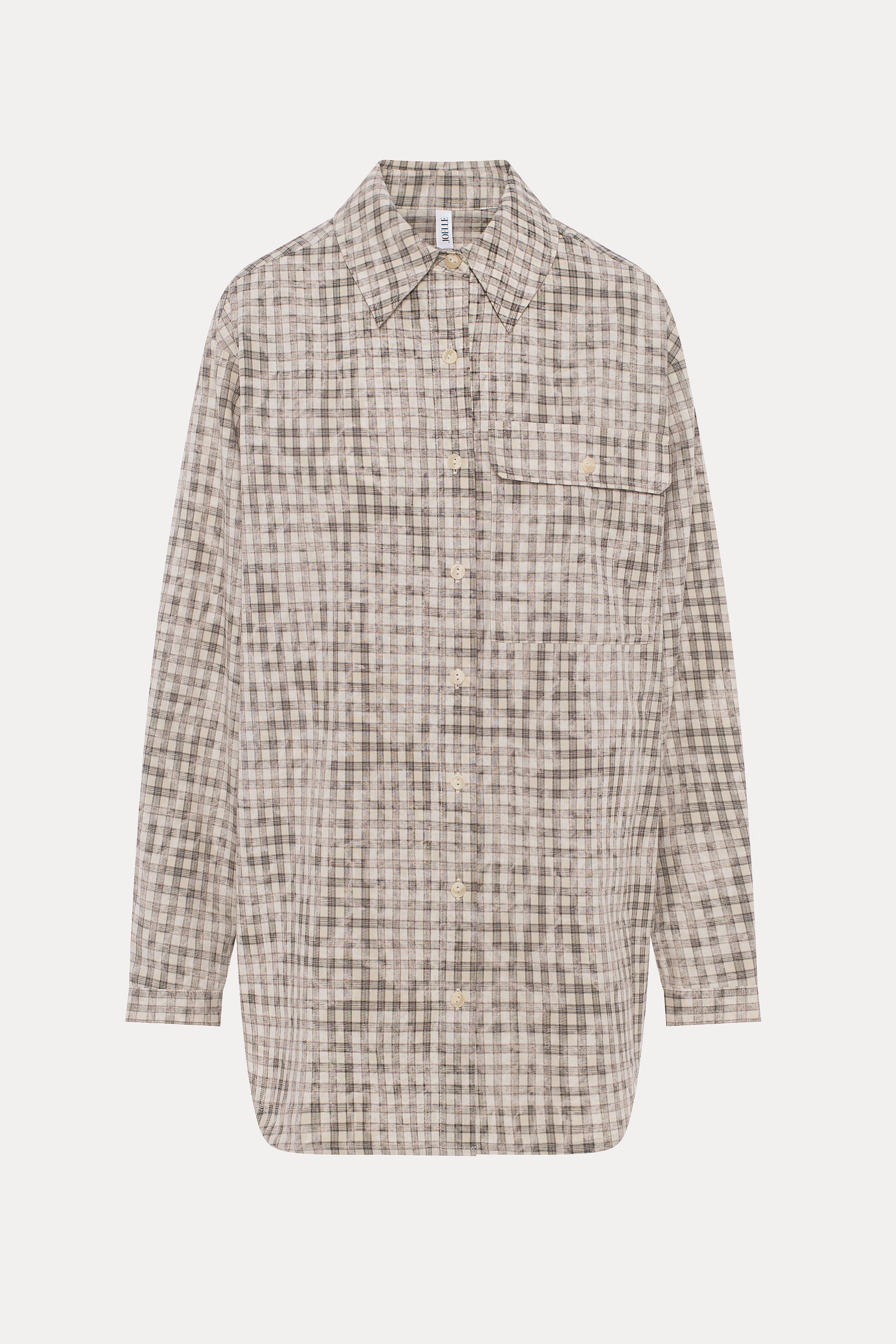 Bodhison | Cream Plaid Oversized Shirt