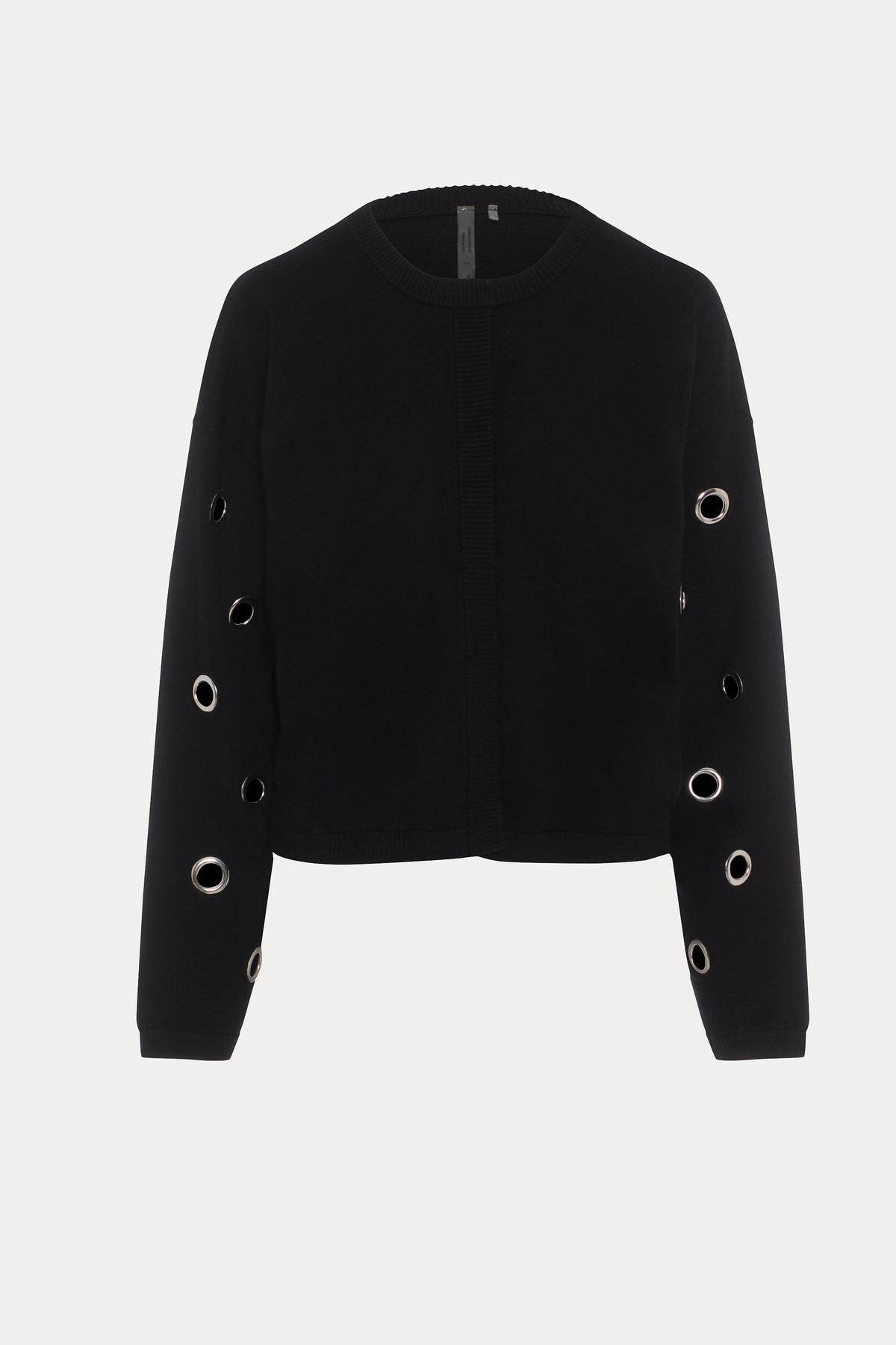 Fez | Cardigan noir à œillets