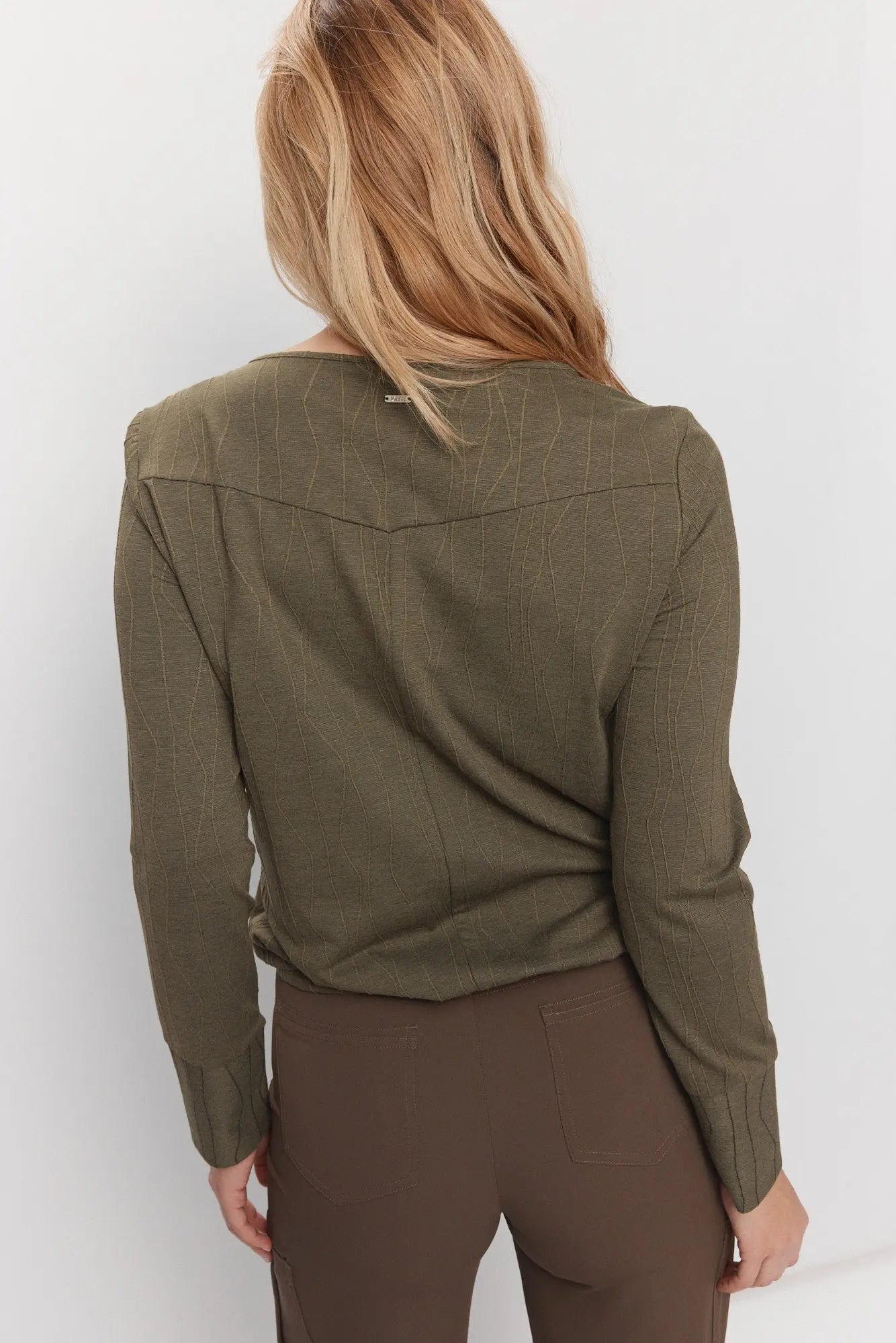 Chandail vert-marron ajustable à la taille | Mulberry JOELLE Collection