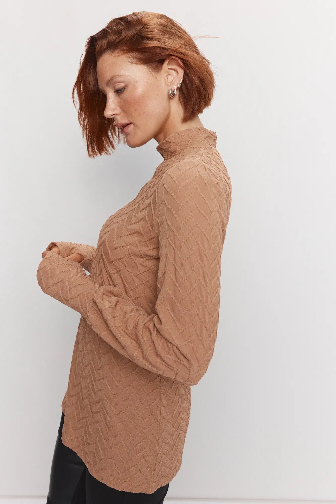 Chandail caramel manches ballons | Warhol JOELLE Collection