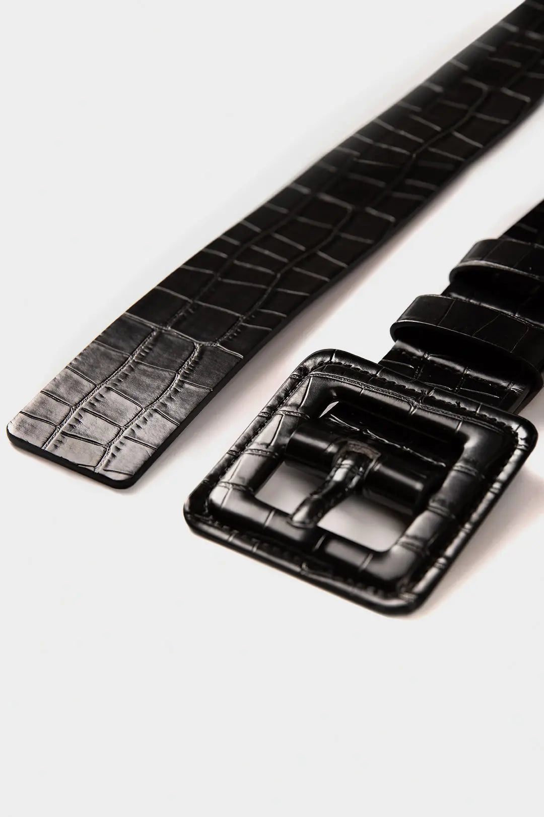 Ceinture effet crocodile noire