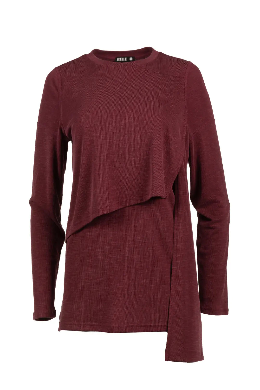 Chandail framboise texturé asymétrique | Terra JOELLE Collection