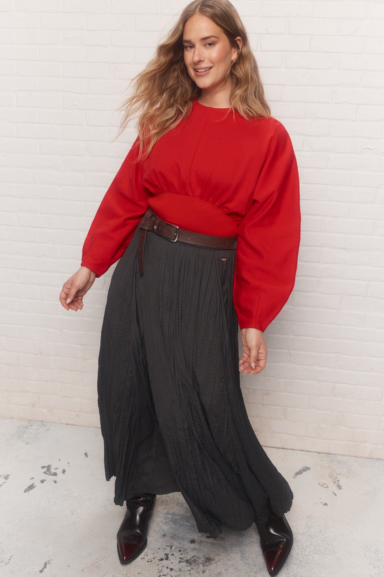 Zia | Chandail rouge effet bustier